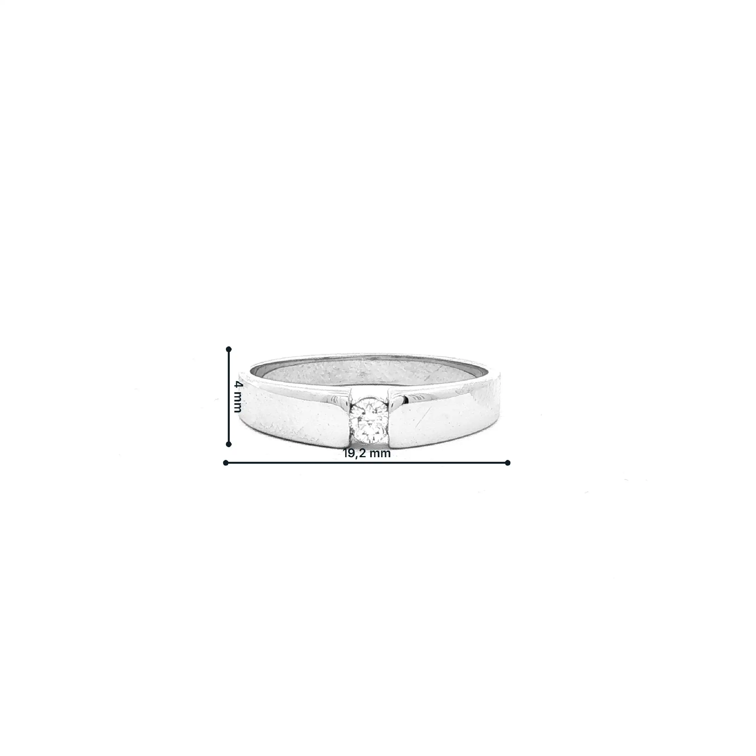 Ring Weißgold Christ mit Brillant Solitär, graviert mit 0,10ct Ring Weißgold Christ mit Brillant Solitär, graviert mit 0,10ct