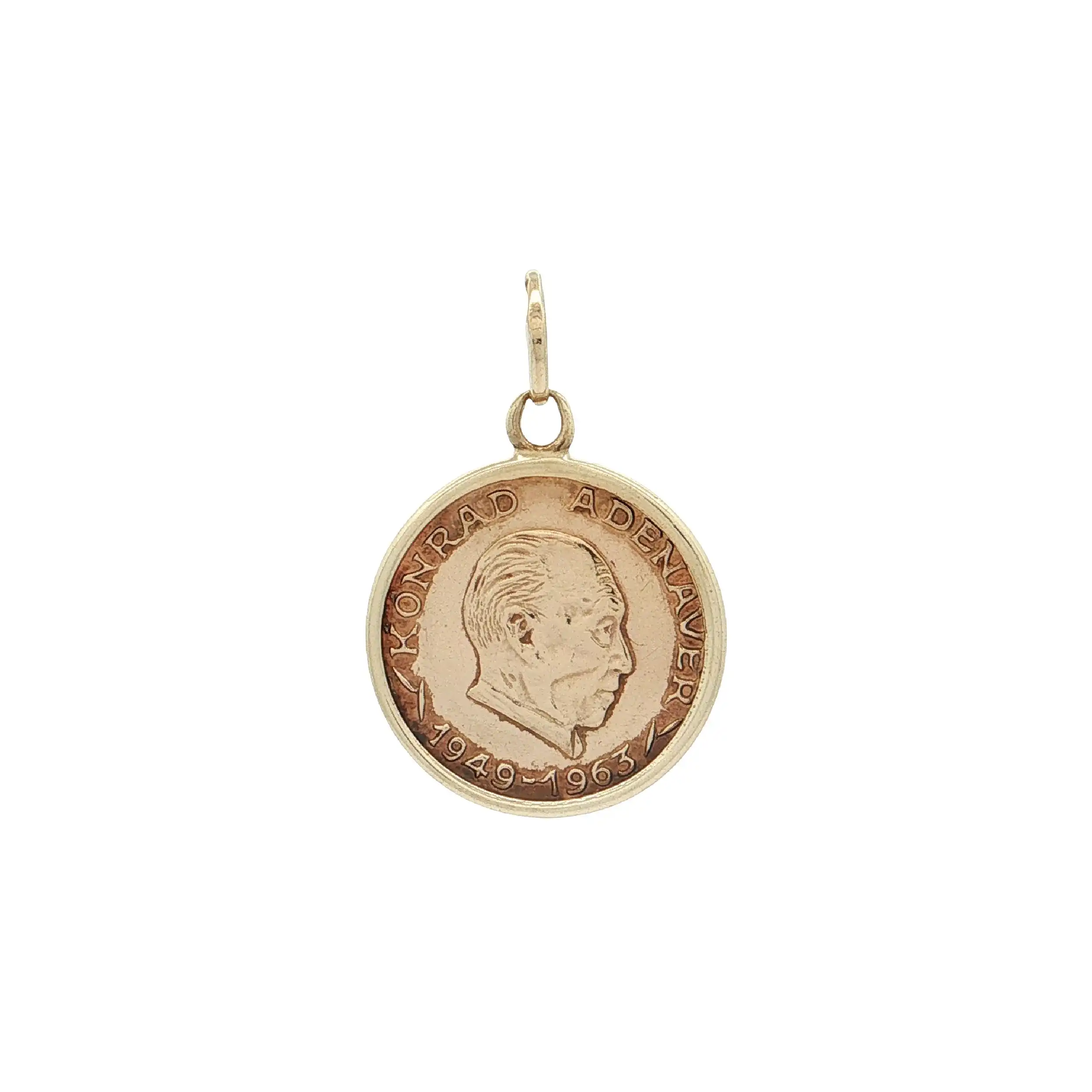 Anhänger Gelbgold mit Münze "Konrad Adenauer 1949-1963"