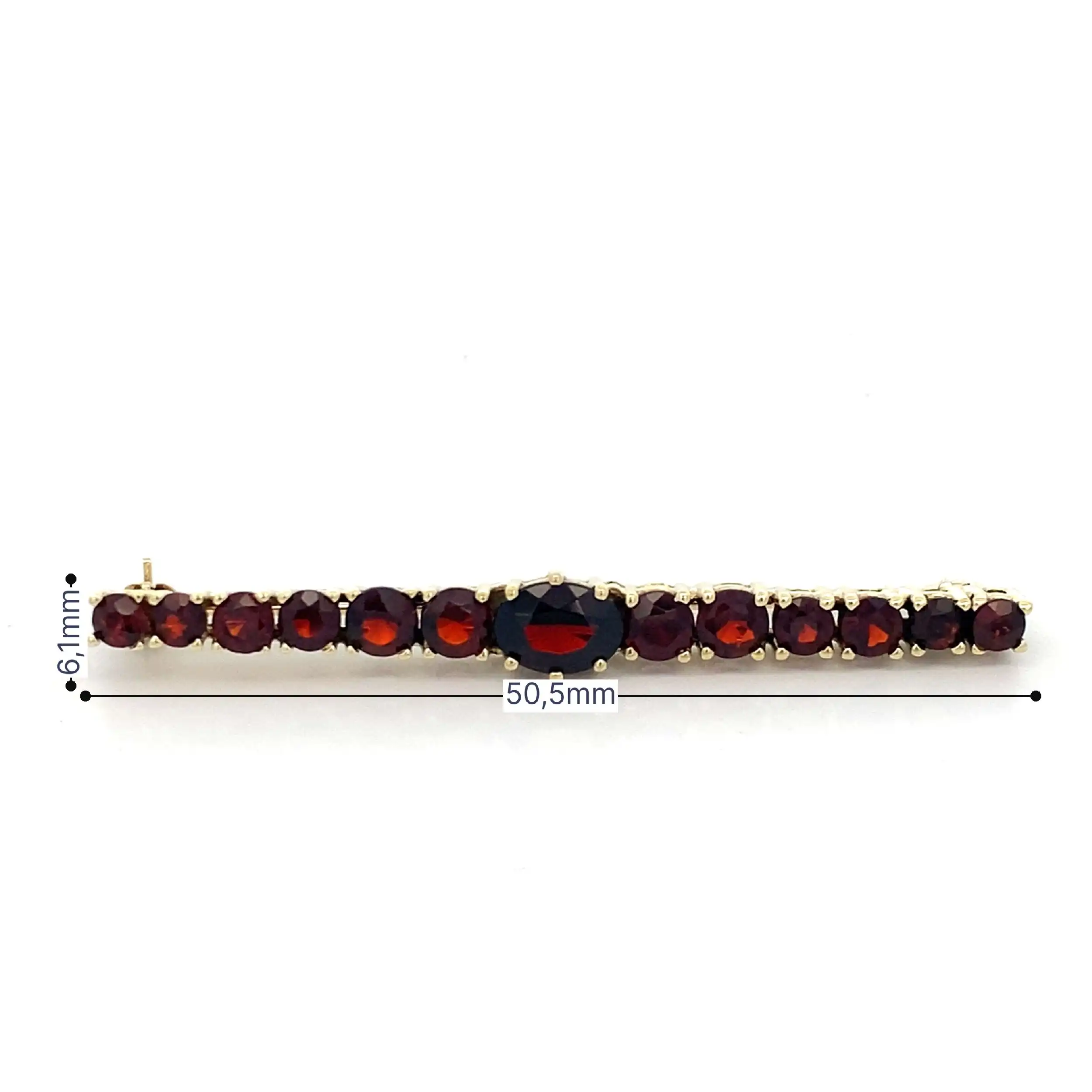 Anstecknadel Gelbgold mit Granat