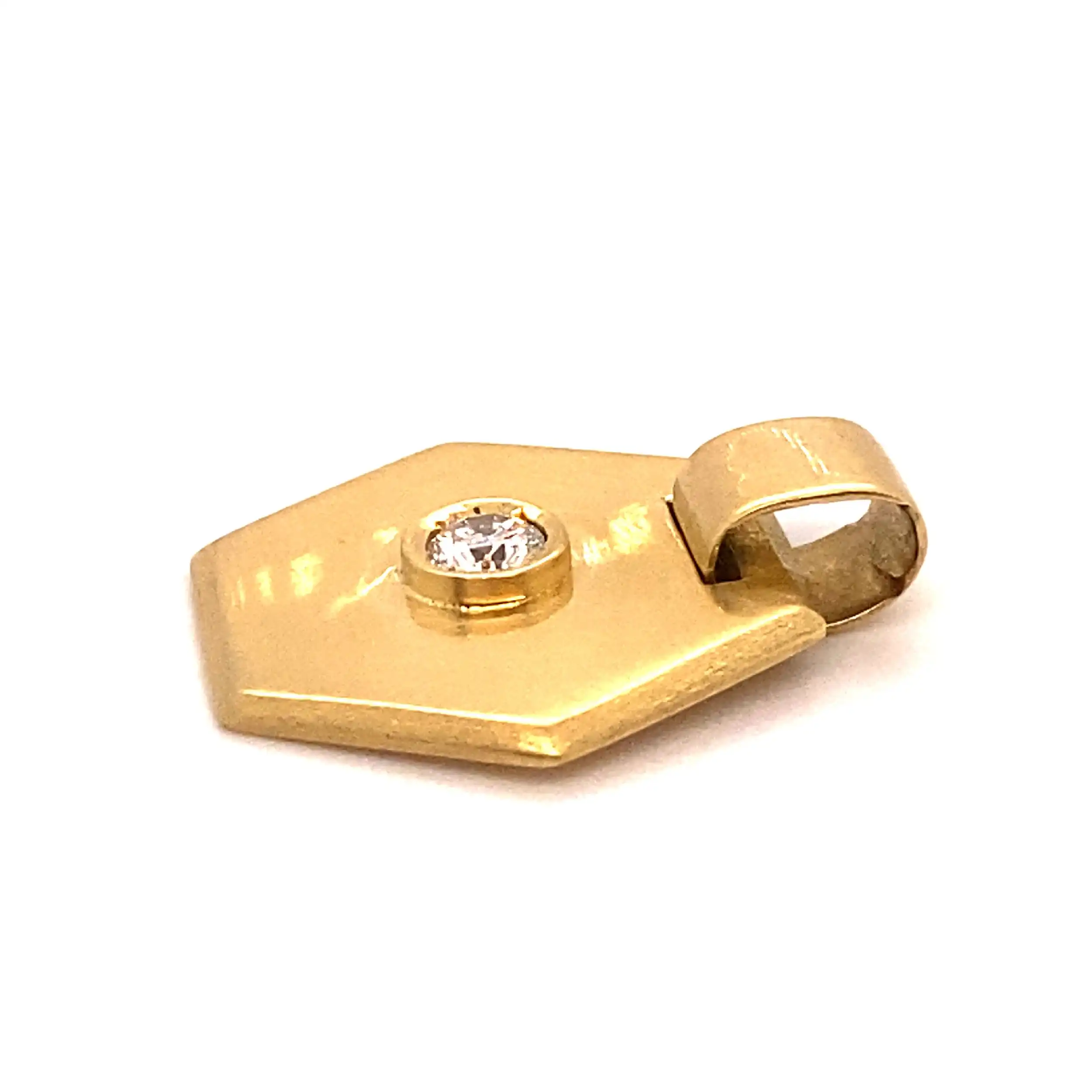 Anhänger Weißgold Hexagon mit Brillant Anhänger Weißgold Hexagon mit Brillant