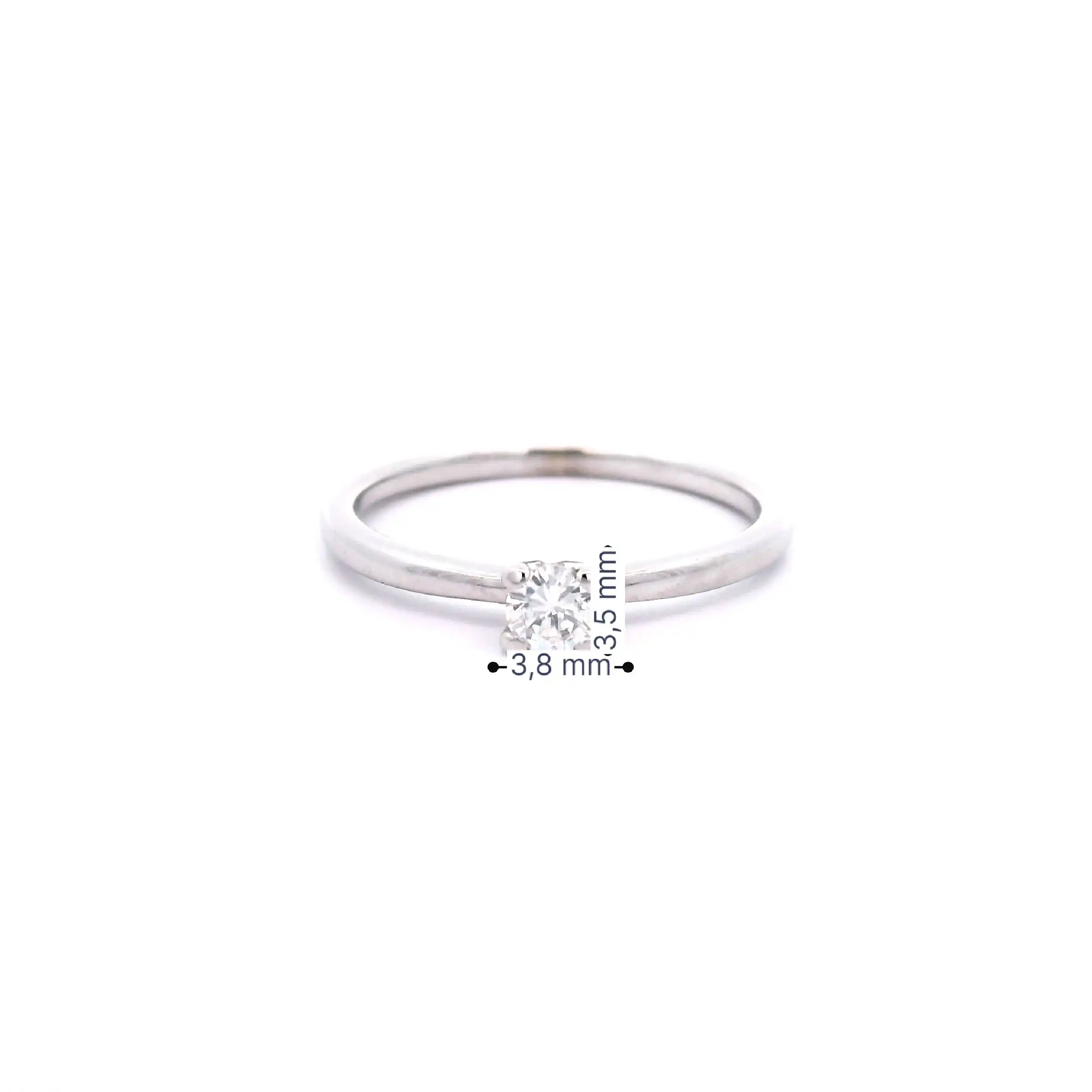 Ring Weißgold mit Brillant-Solitär, graviert mit "0,15"