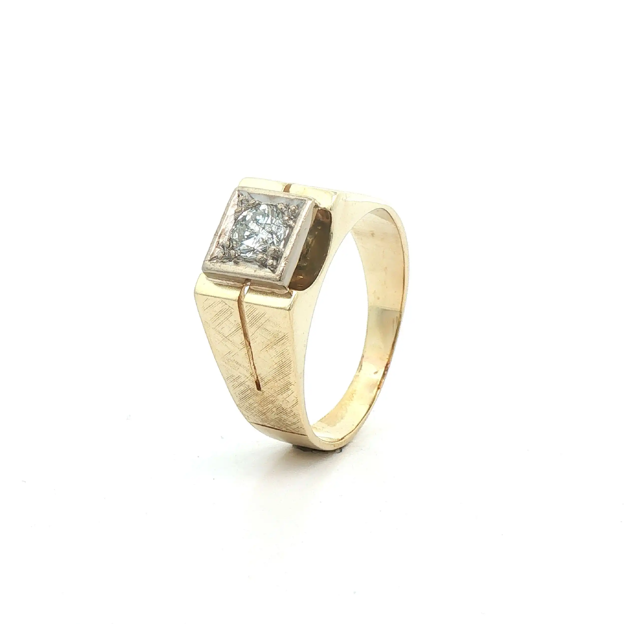 Herrenring Gelbgold mit Brillant Herrenring Gelbgold mit Brillant