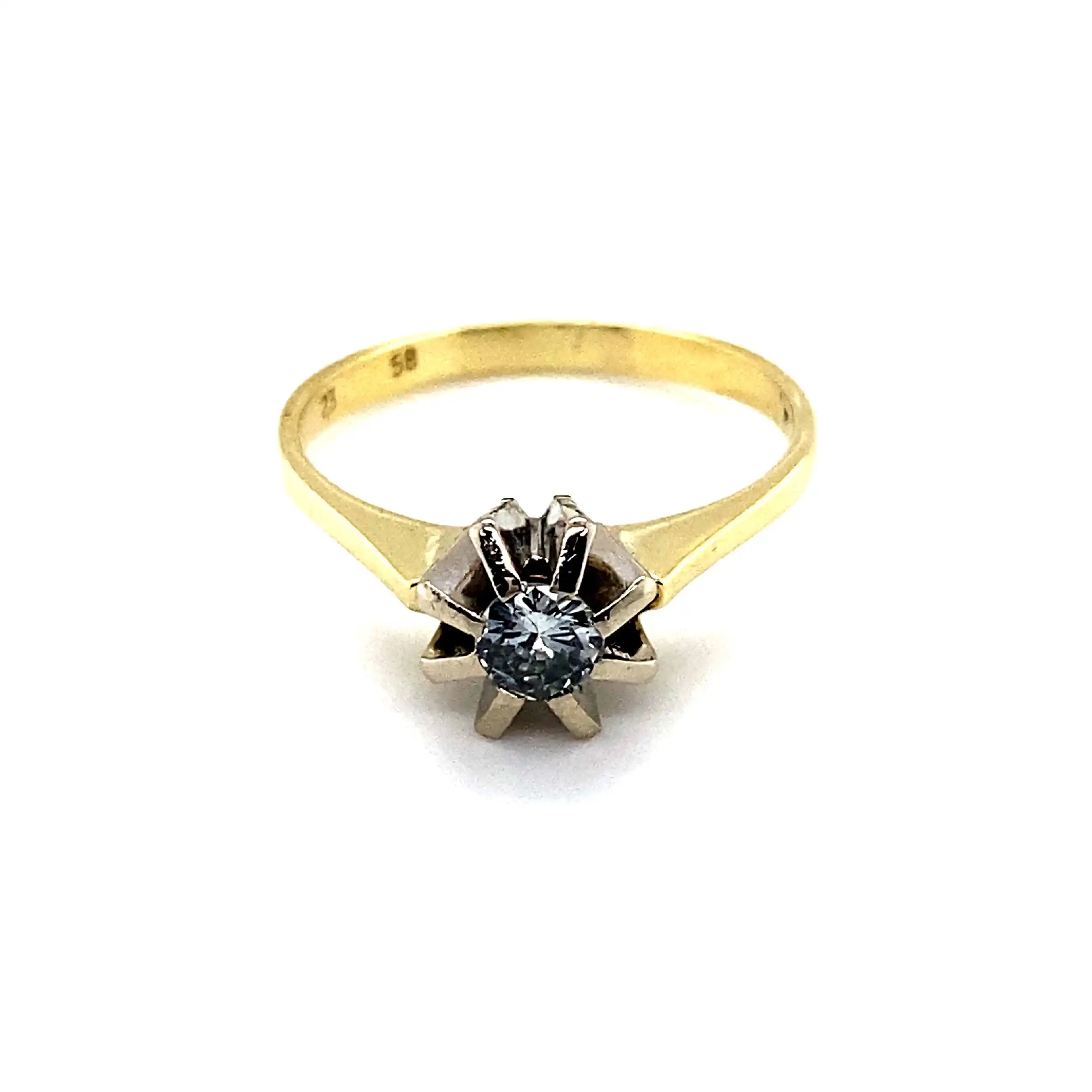 Ring Bicolor mit Solitär Brillant Ring Bicolor mit Solitär Brillant