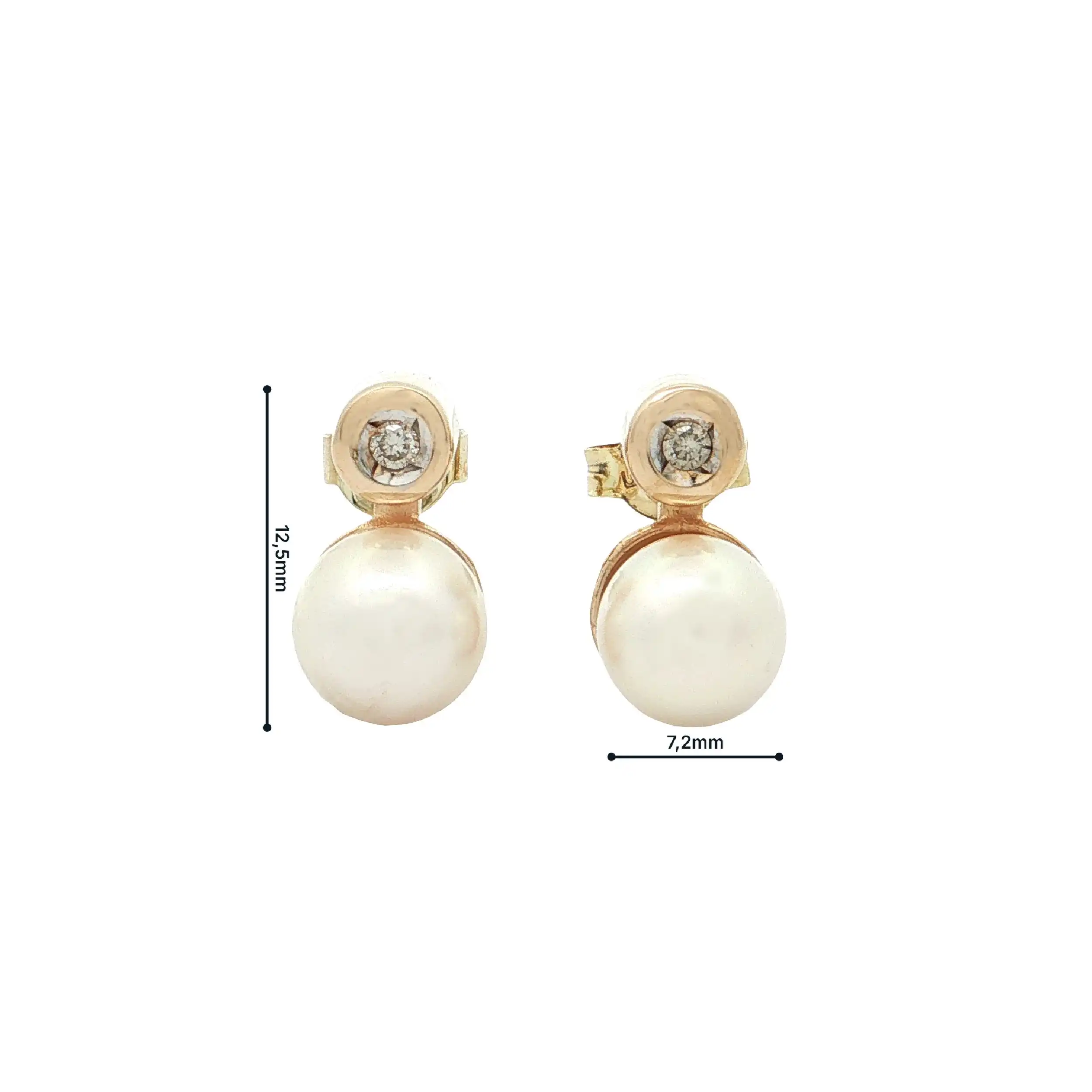 Ohrstecker Gelbgold mit Perle und Diamanten Ohrstecker Gelbgold mit Perle und Diamanten