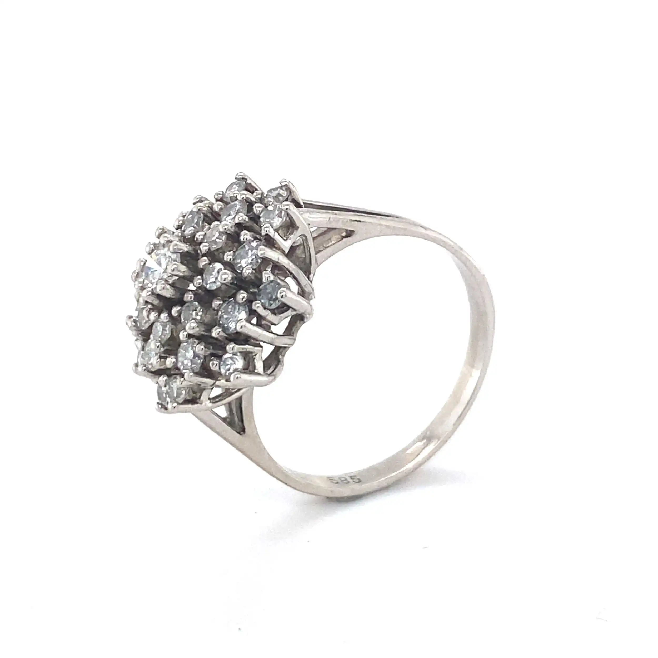 Ring Weißgold mit Brillanten, graviert mit 1,00ct