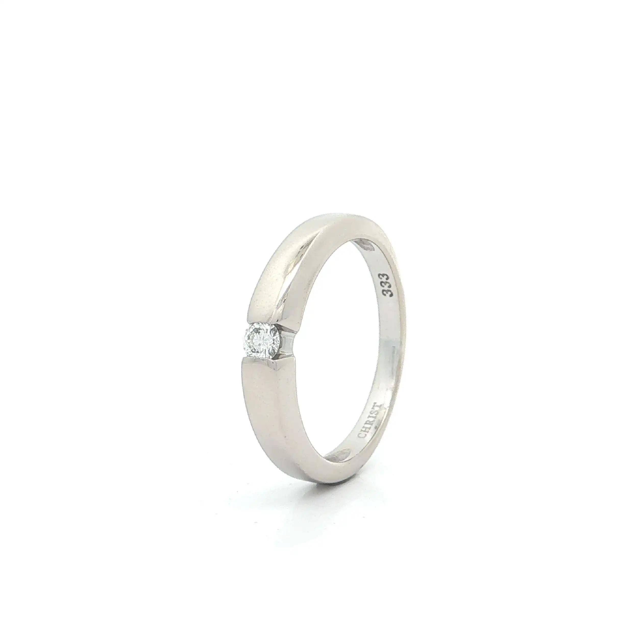 Ring Weißgold mit Brillant "Christ"
