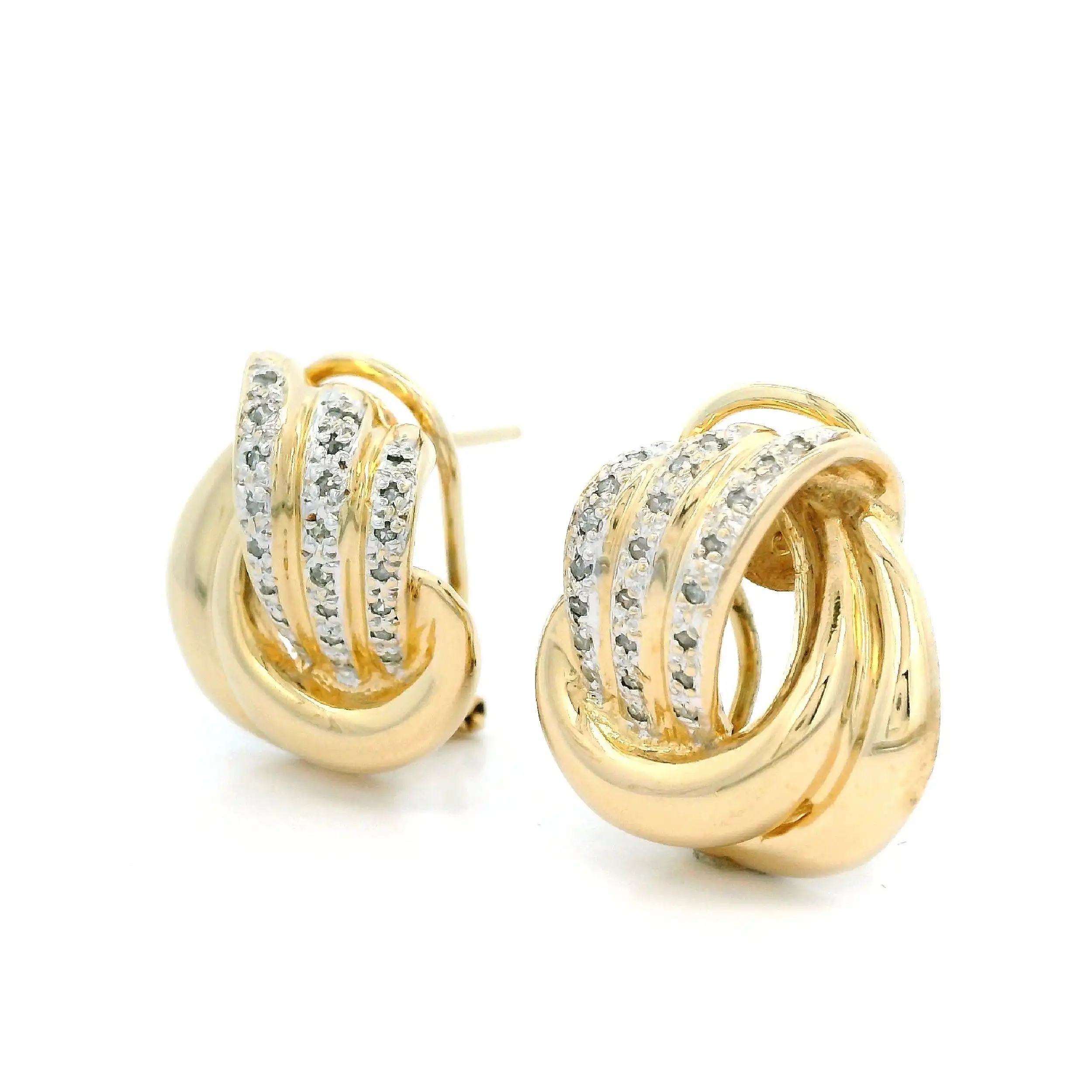 Ohrclips Bicolor mit Diamanten Ohrclips Bicolor mit Diamanten