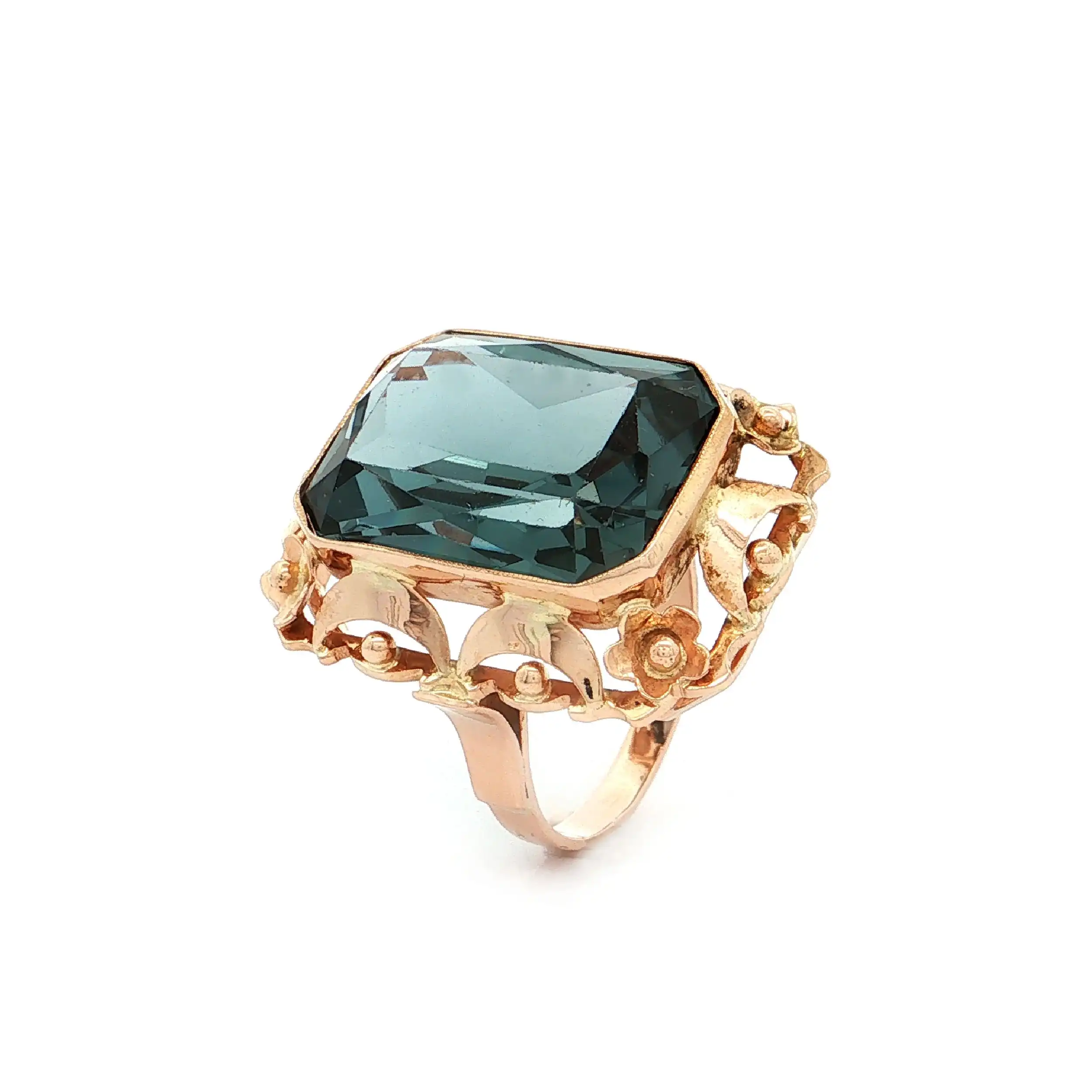 Ring Gelbgold mit synthetischem Spinell