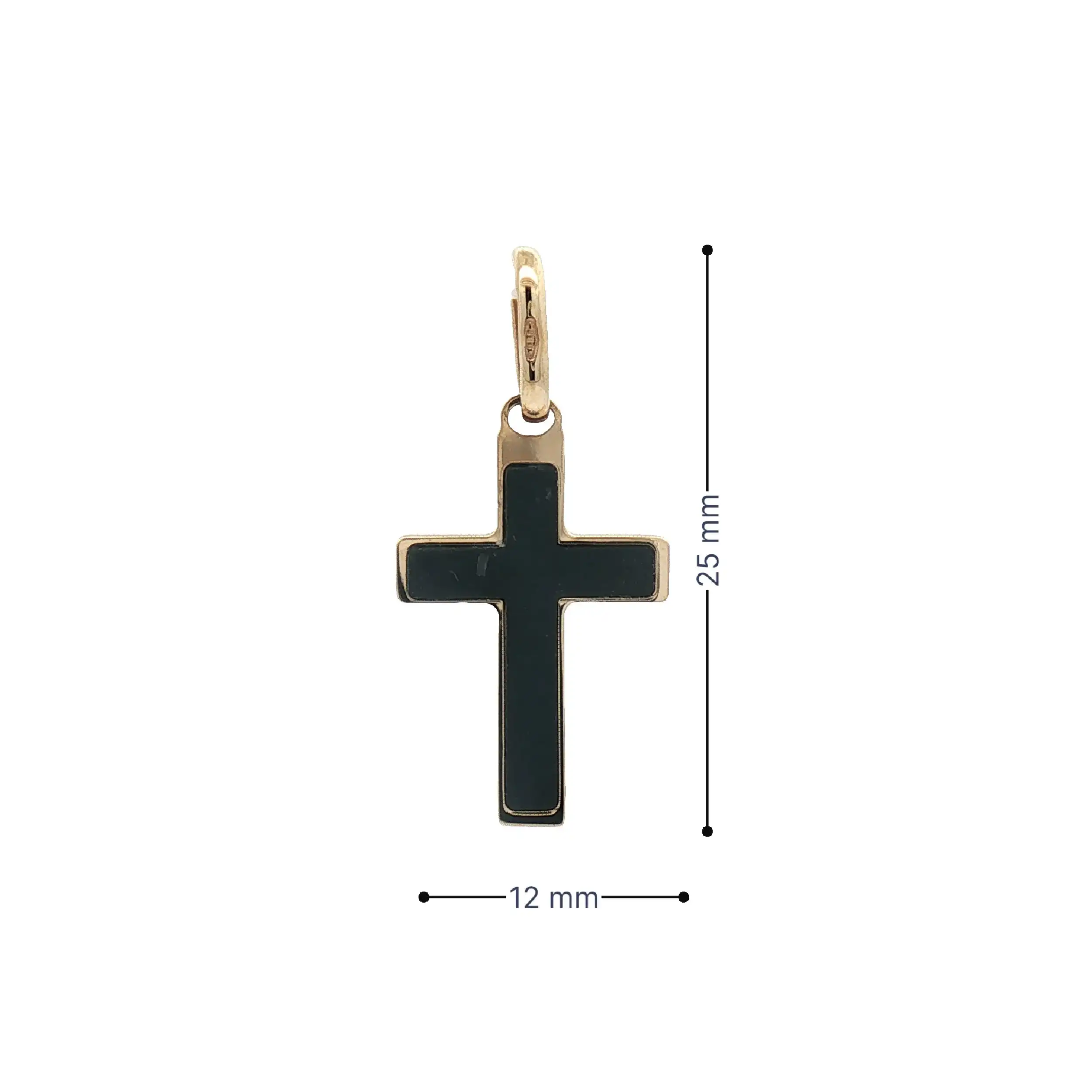 Kreuzanhänger Gelbgold Onyx
