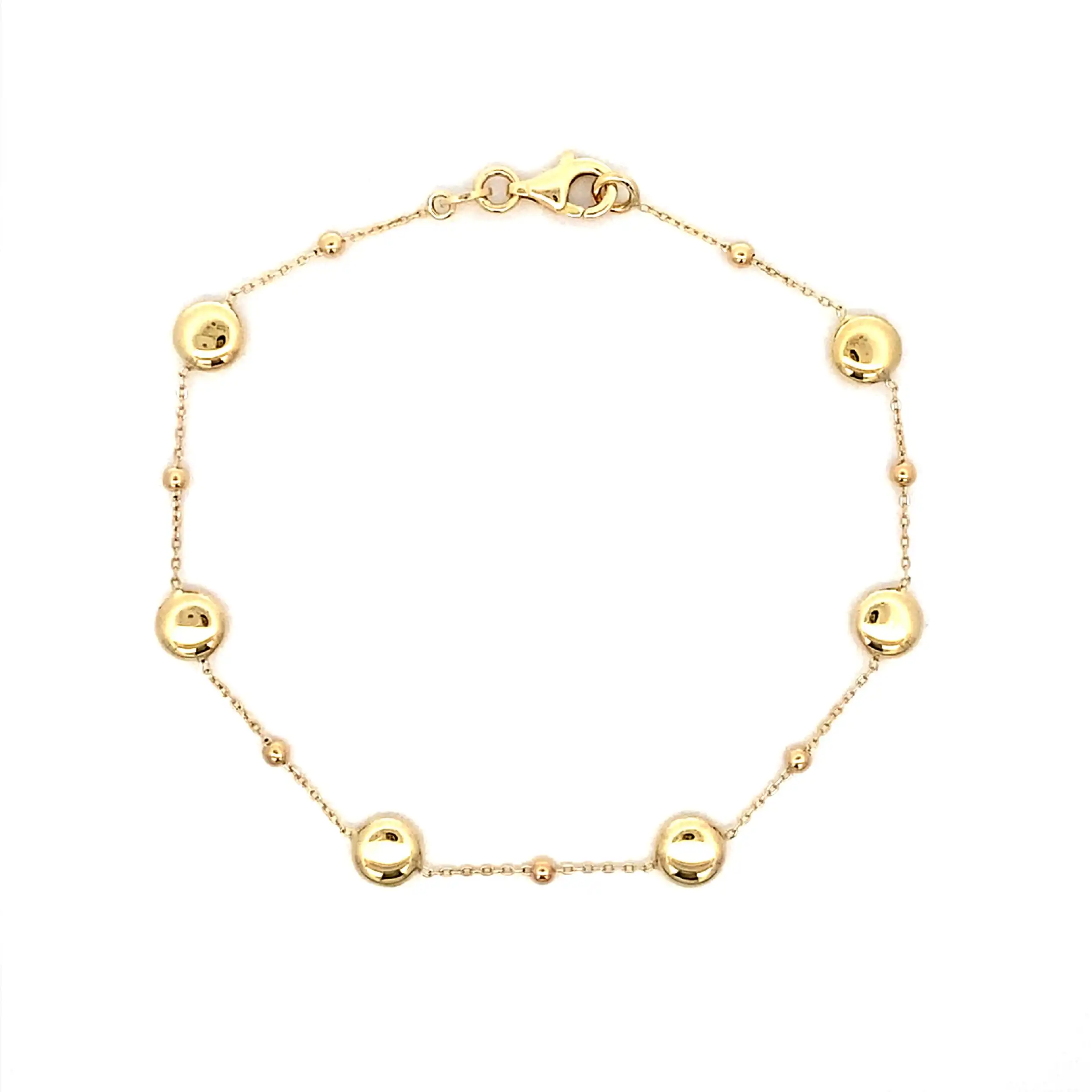 Ankerarmband mit Kugeln und Linsen Gelbgold Ankerarmband mit Kugeln und Linsen Gelbgold