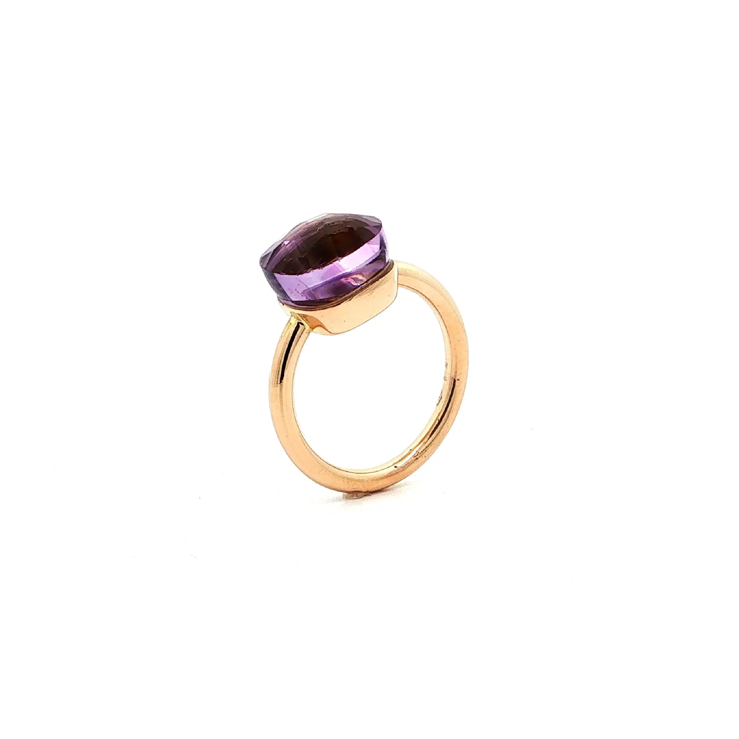 Ring Roségold mit facettierten Amethyst