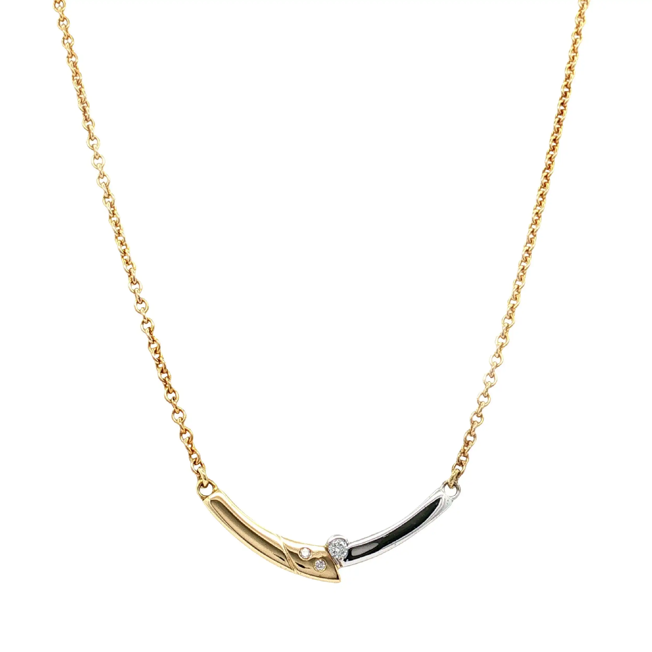 Collier Bicolor mit Brillanten