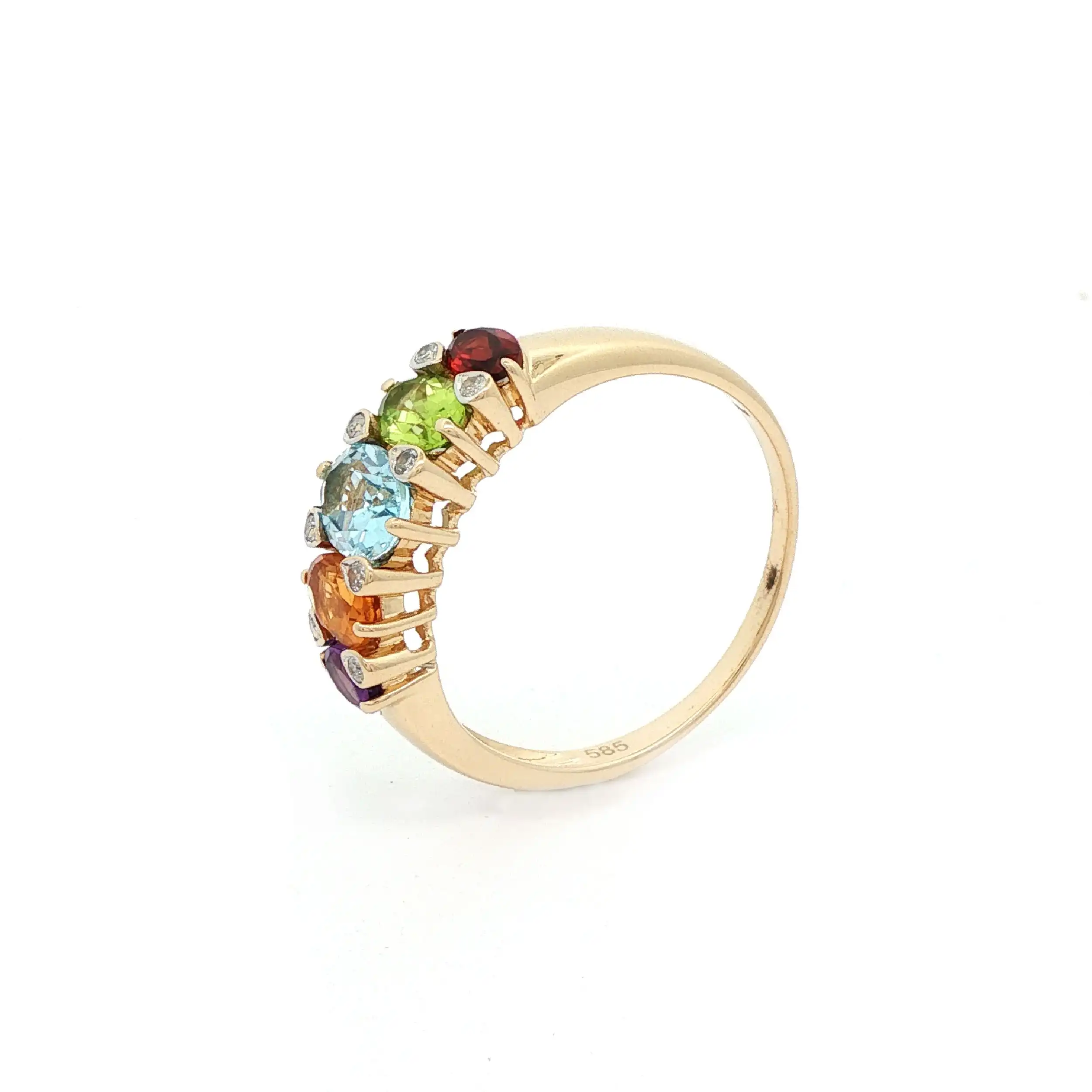 Ring Gelbgold mit diversen Topase und Diamanten Ring Gelbgold mit diversen Topase und Diamanten