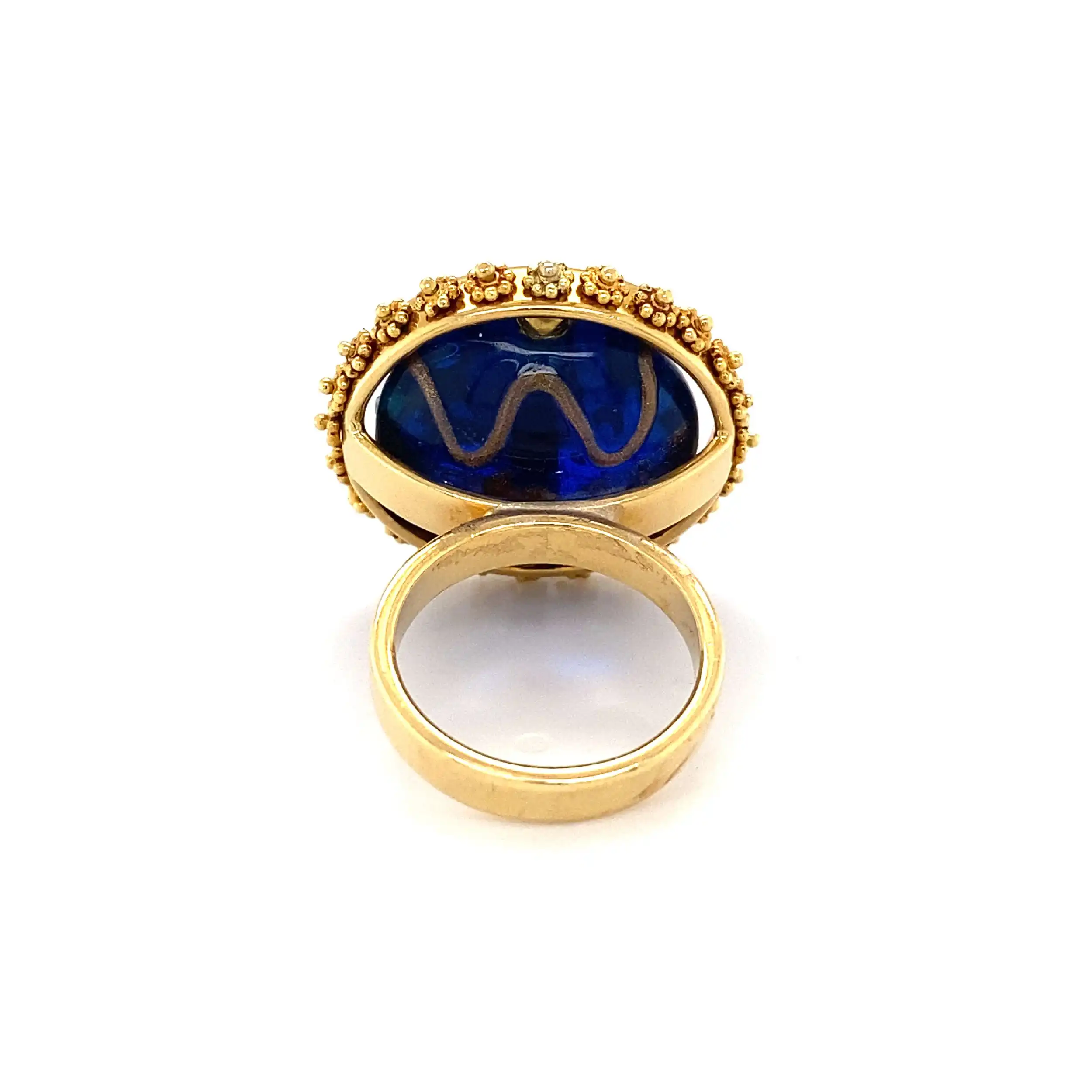 Ring Gelbgold mit blauem Farbstein Ring Gelbgold mit blauem Farbstein