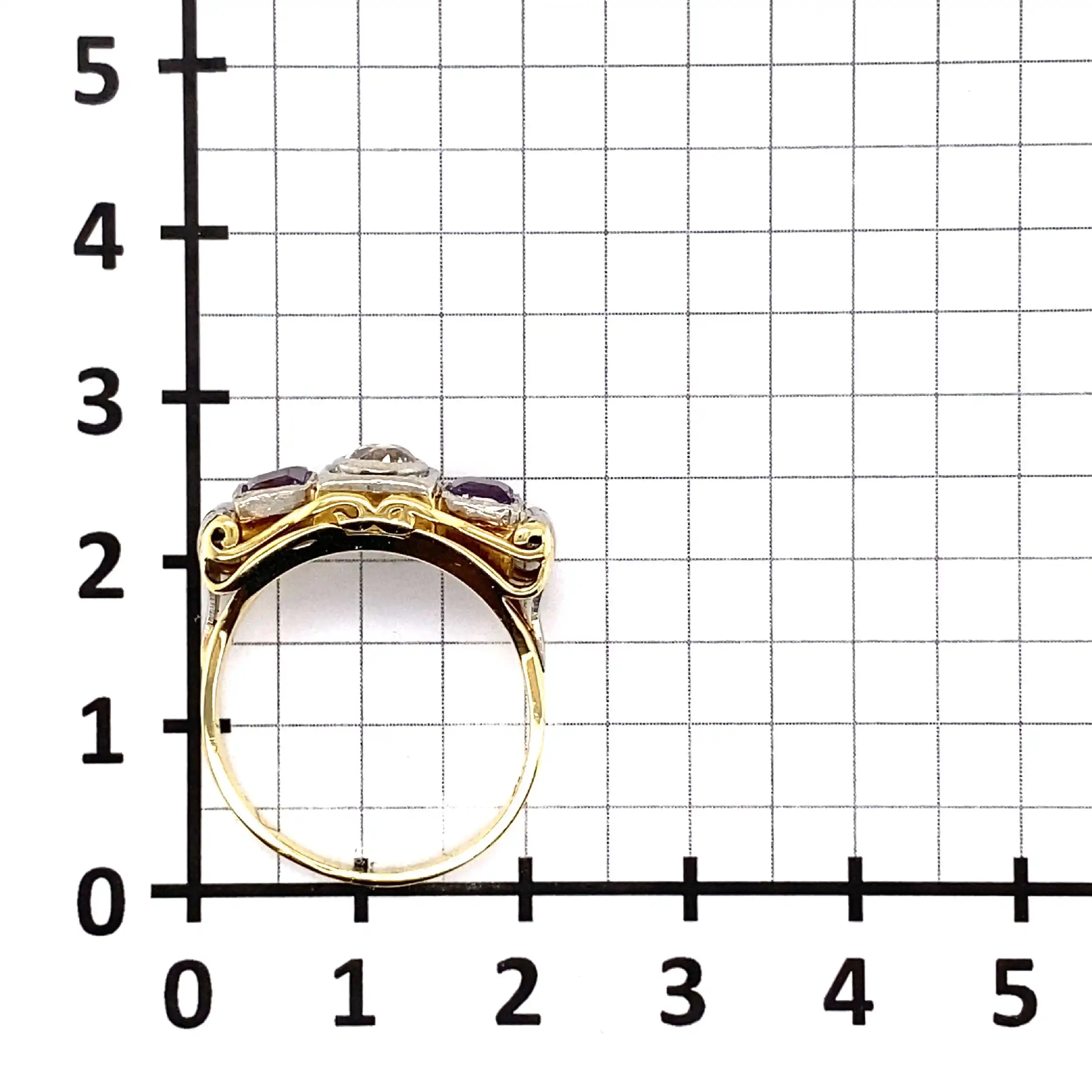 Ring Bicolor mit Amethyst & Altschliff-Brillant Ring Bicolor mit Amethyst & Altschliff-Brillant