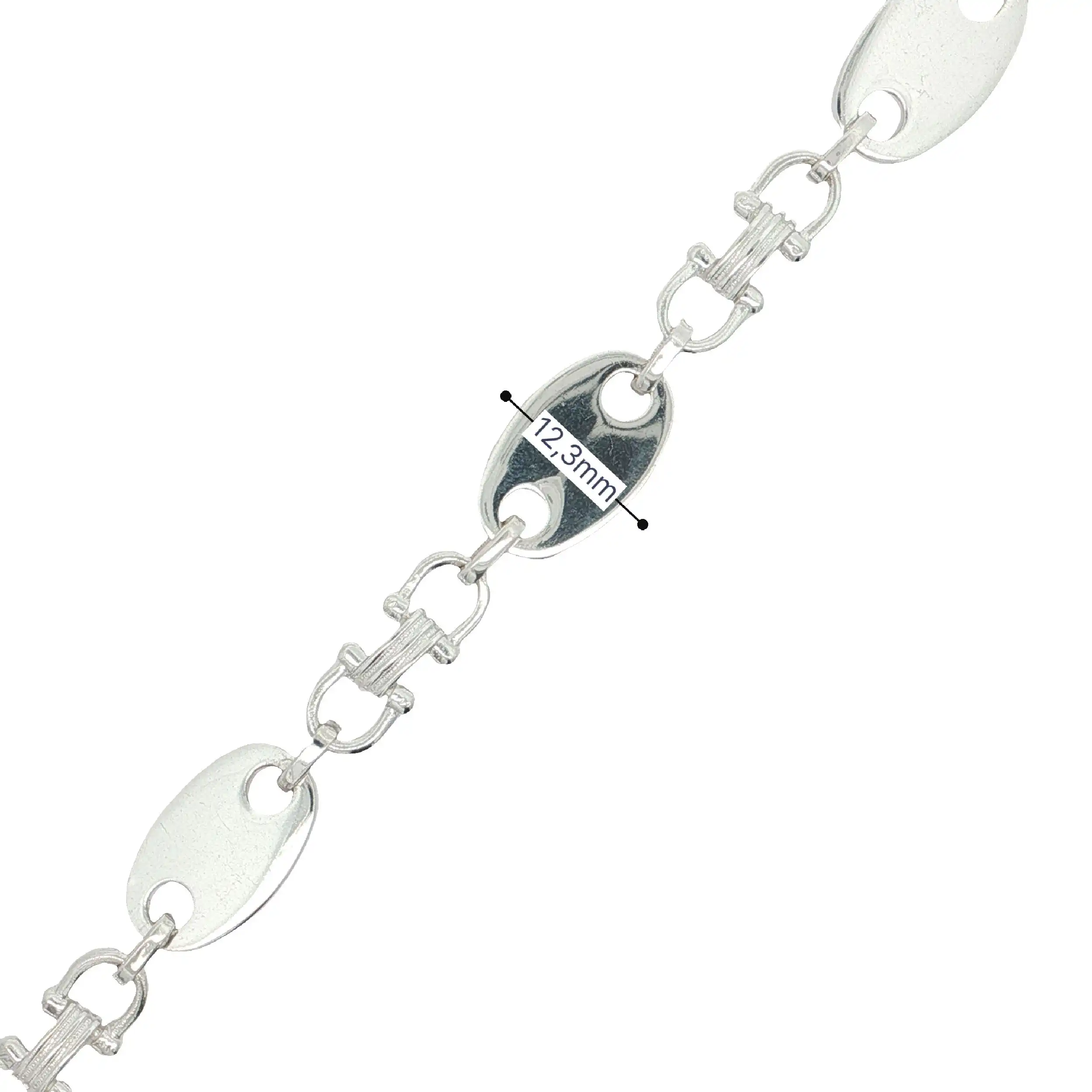 Plattensteigbügelarmband Silber