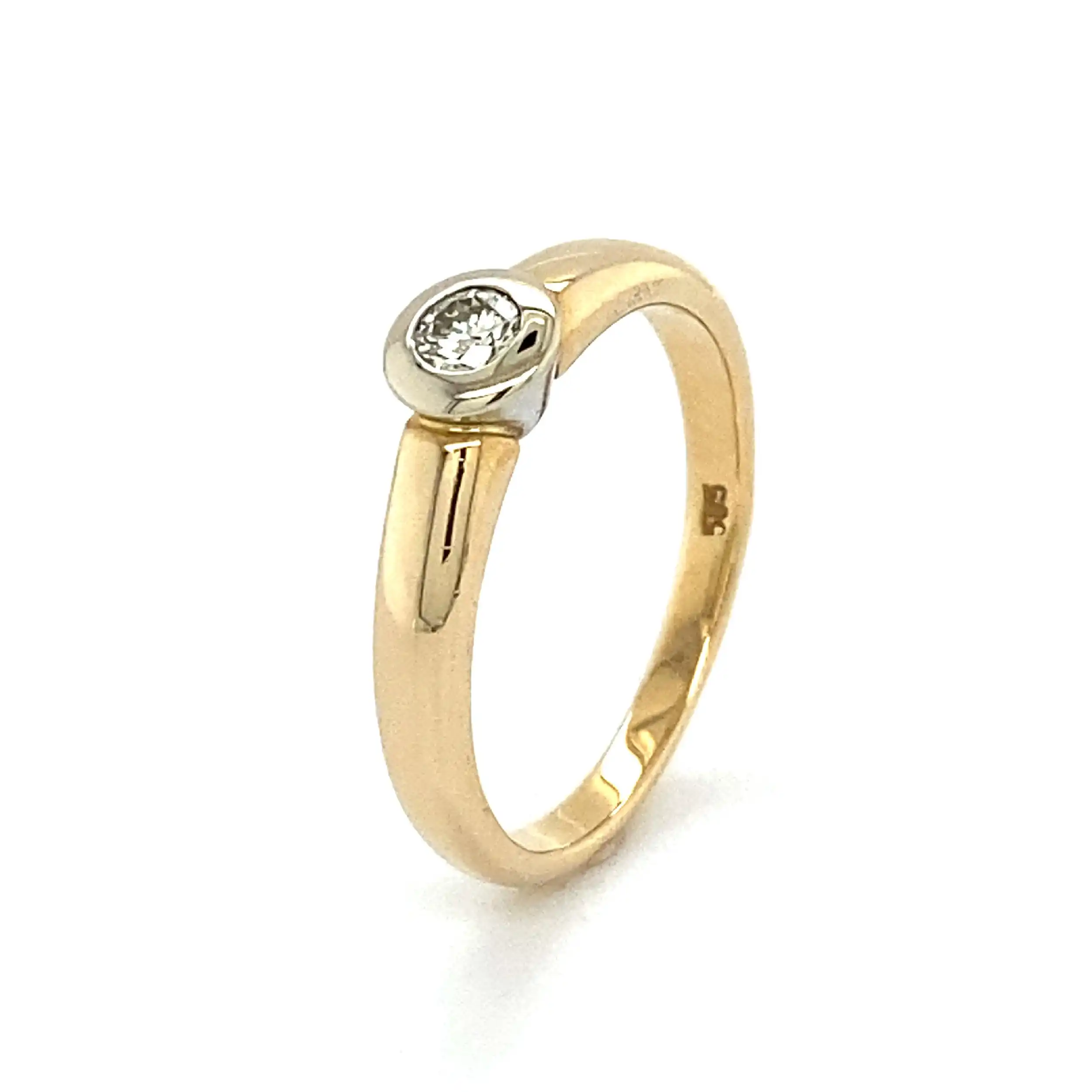 Ring Bicolor mit Brillant Solitär Ring Bicolor mit Brillant Solitär