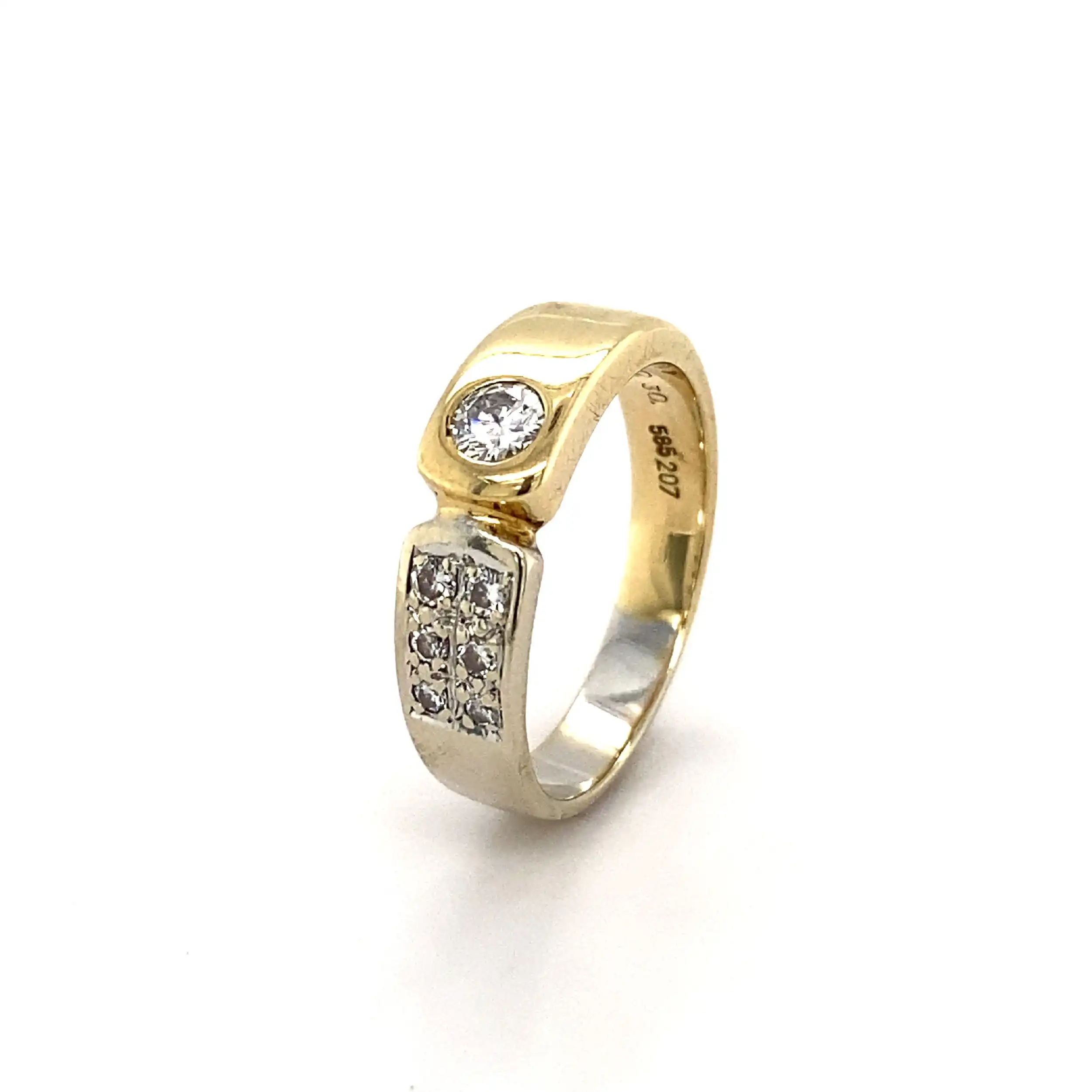 Ring Bicolor mit Brillanten graviert mit 0,3ct Ring Bicolor mit Brillanten graviert mit 0,3ct