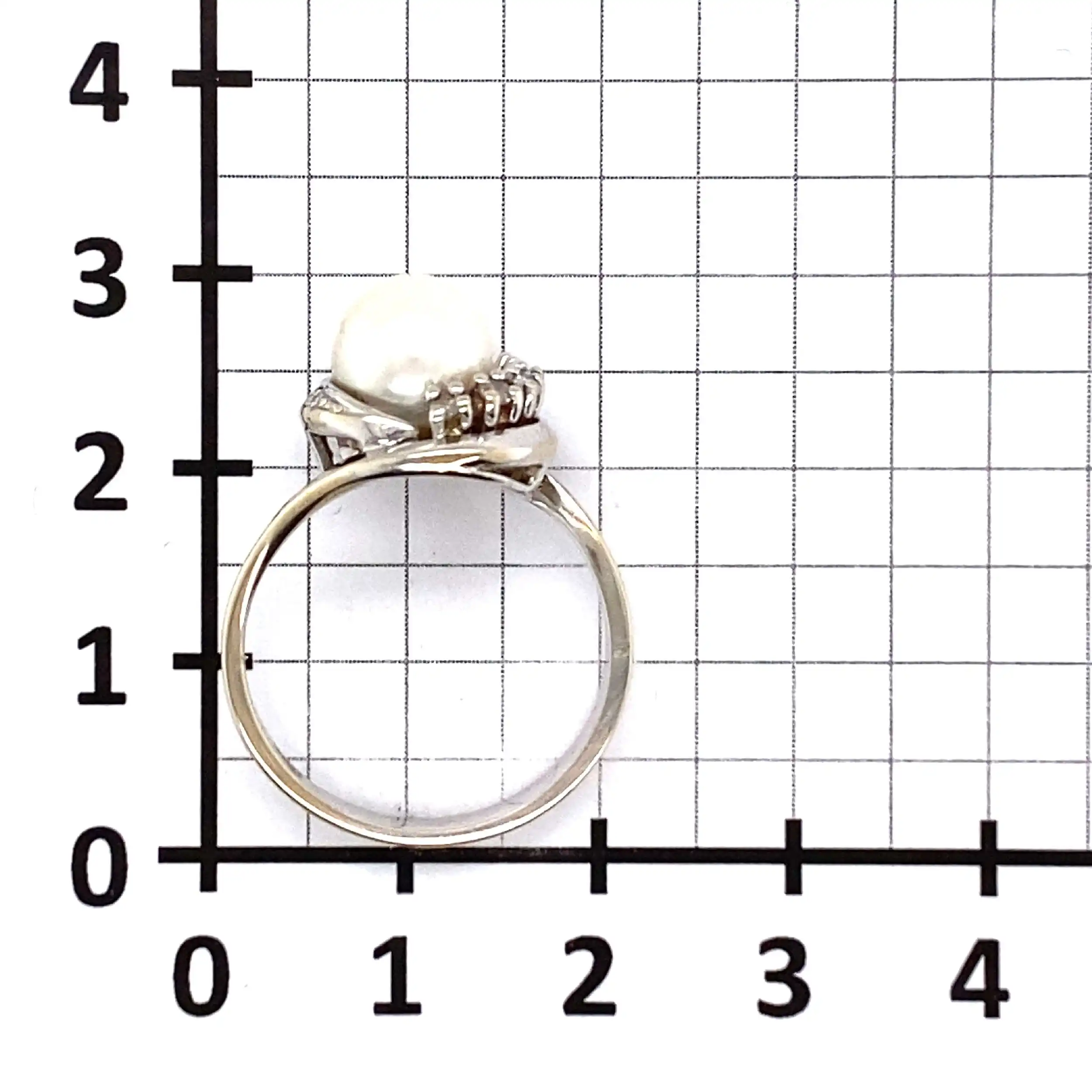 Ring Weißgold mit Perle, Brillanten & Diamanten