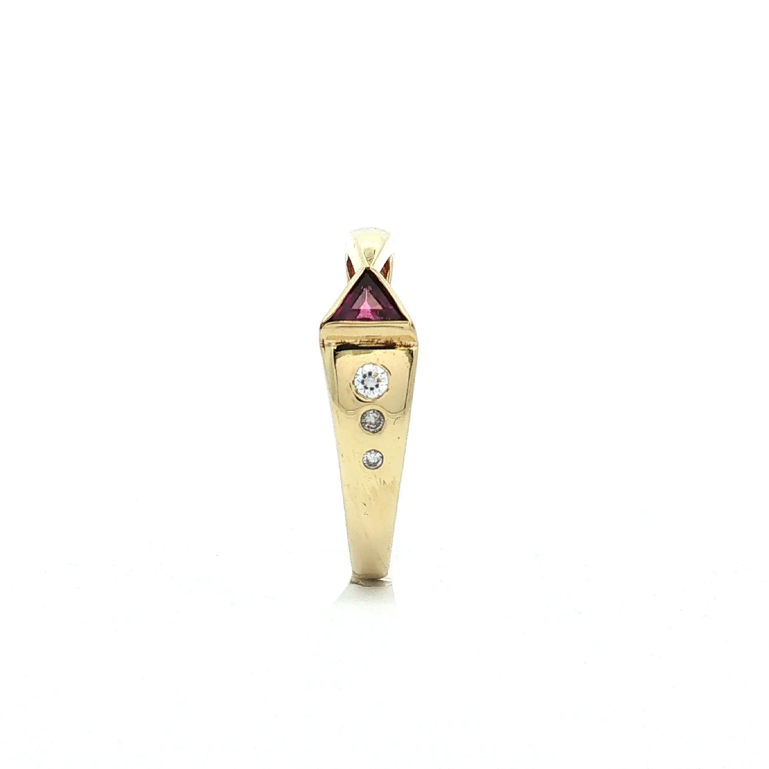Ring Gelbgold mit pinken Stein und Zirkonia Ring Gelbgold mit pinken Stein und Zirkonia