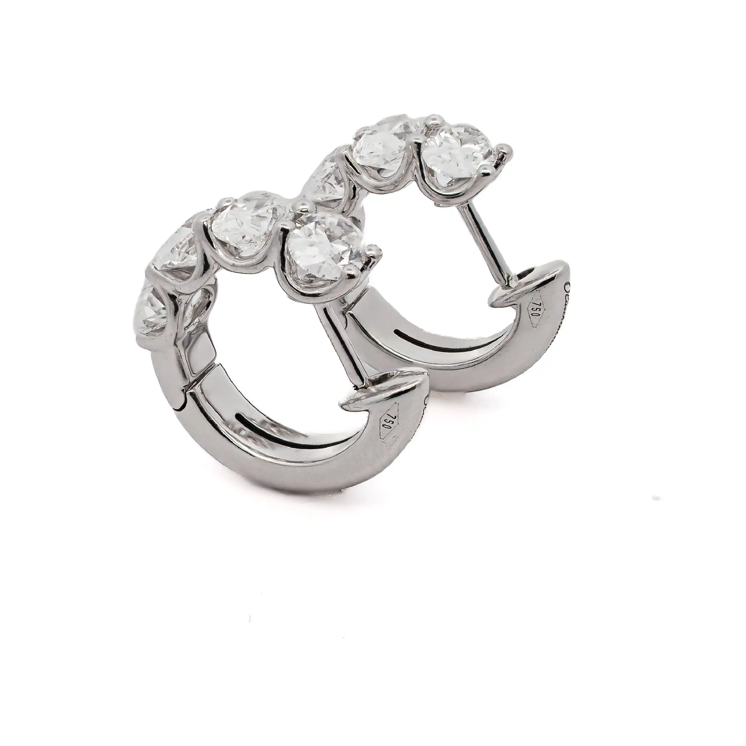 Creolen Weißgold mit Diamanten Oval mit Zertifikat von Rüschenbeck 3,3ct Creolen Weißgold mit Diamanten Oval mit Zertifikat von Rüschenbeck 3,3ct