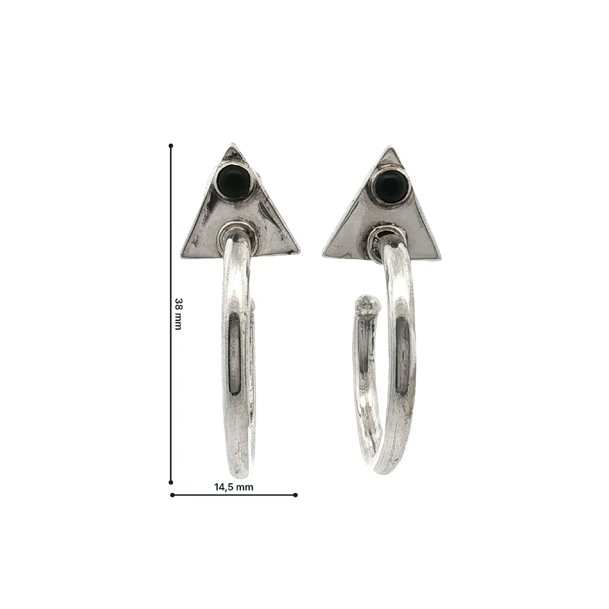 Paar Ohrstecker Silber mit Onyx