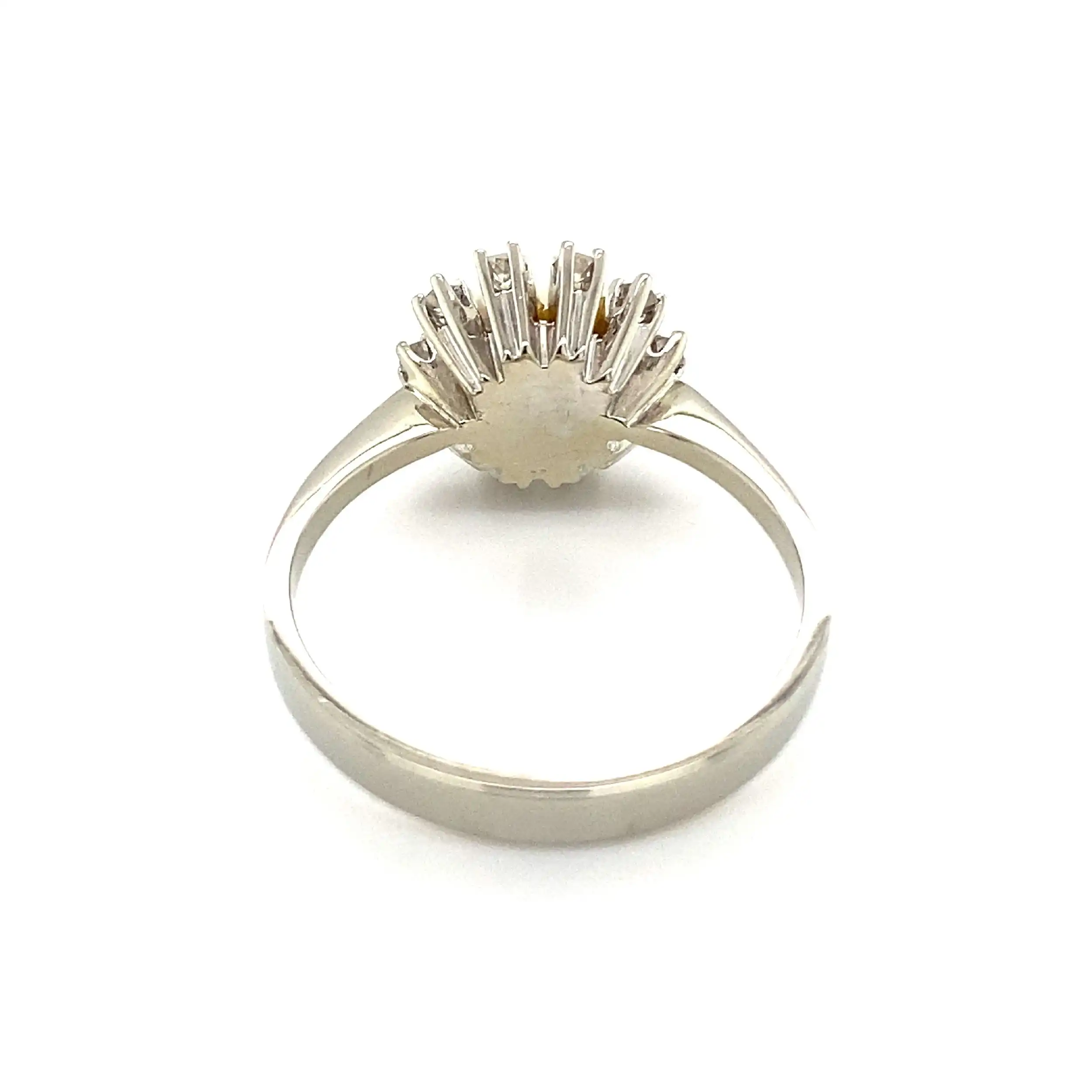 Ring Weißgold mit Perle & Diamanten