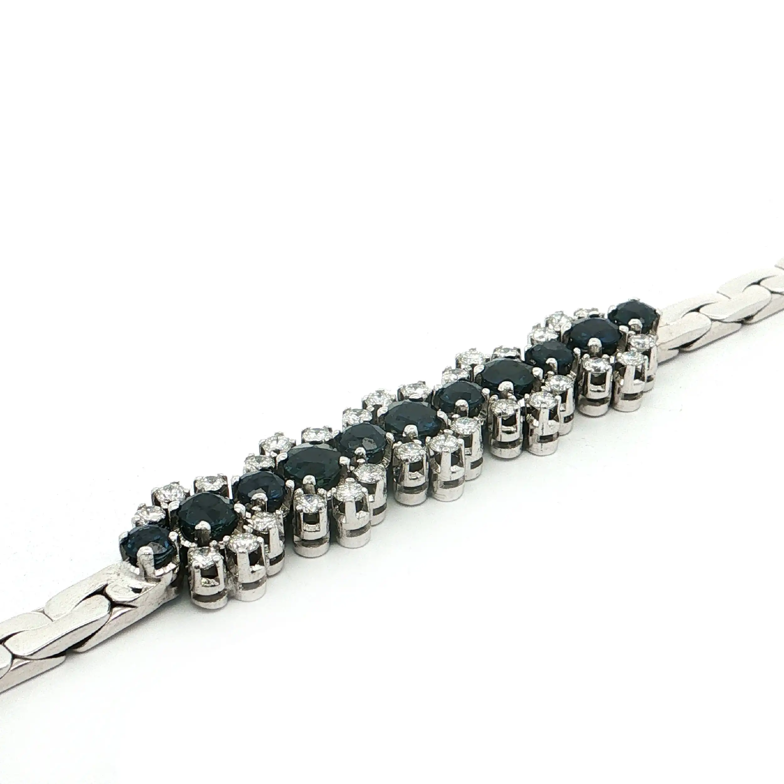 Armband Weißgold mit Saphiren und Brillanten