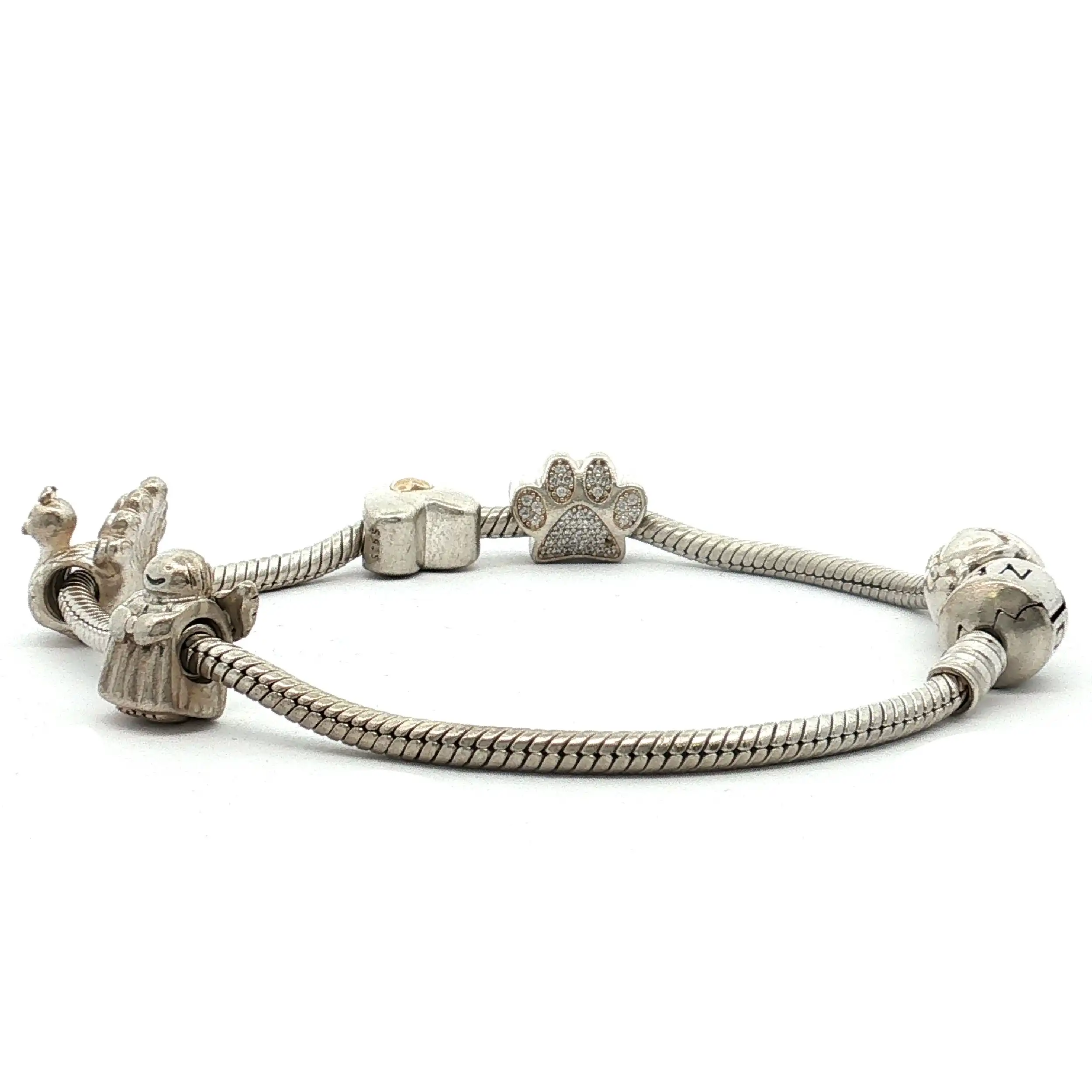 Armband Silber Pandora mit 5 Charms Armband Silber Pandora mit 5 Charms