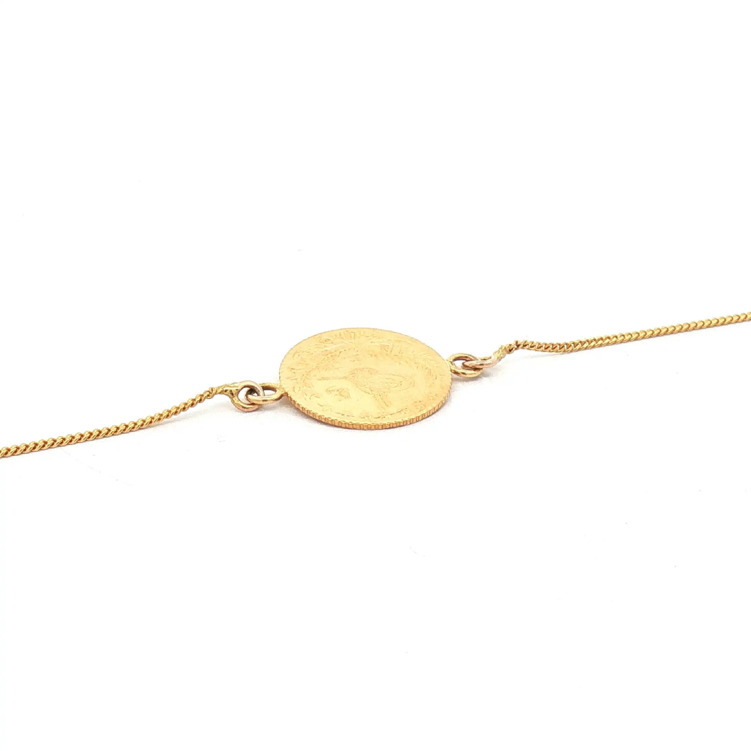 Panzerarmband Gelbgold mit Münze
