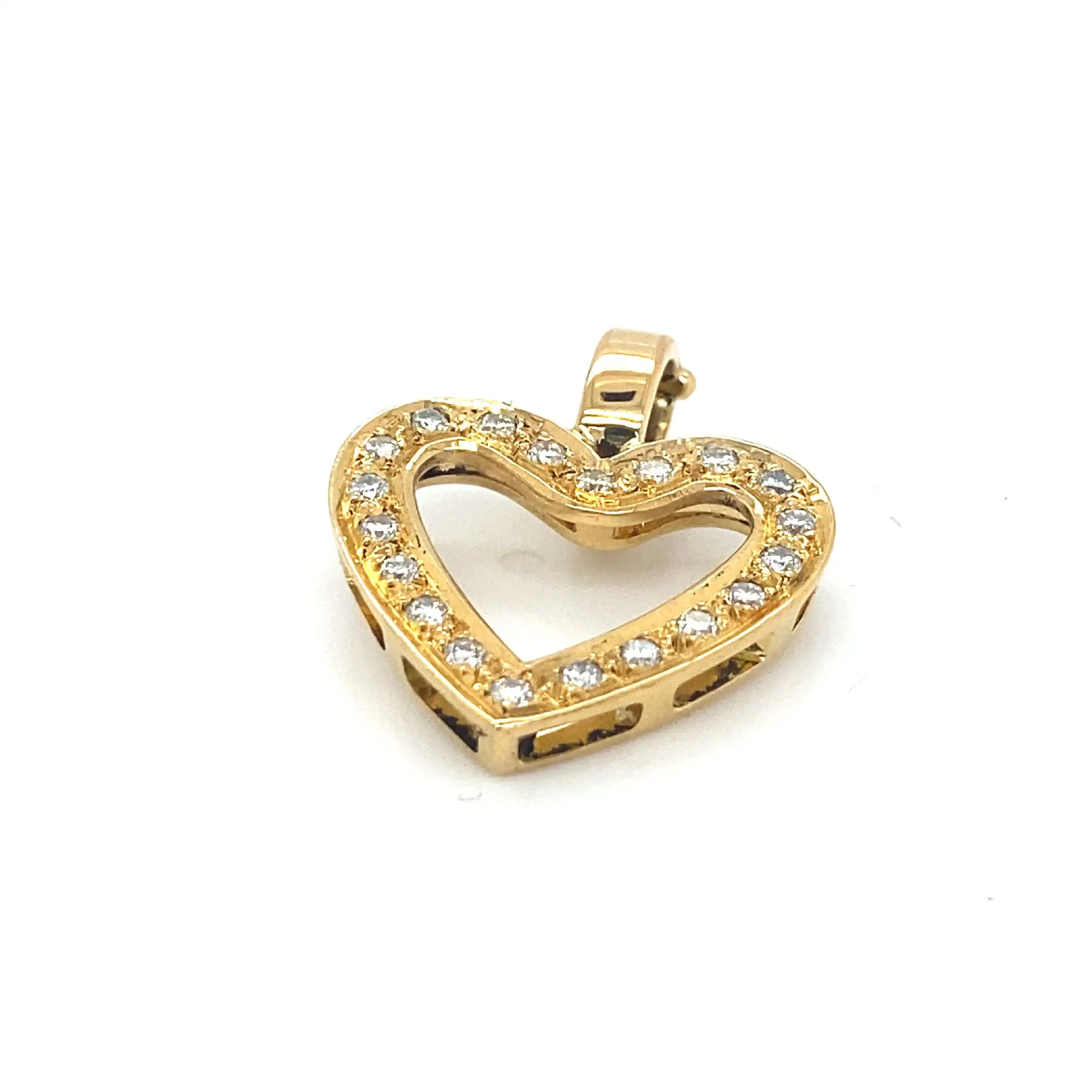 Herzanhänger Gelbgold Clip Herz mit Brillanten