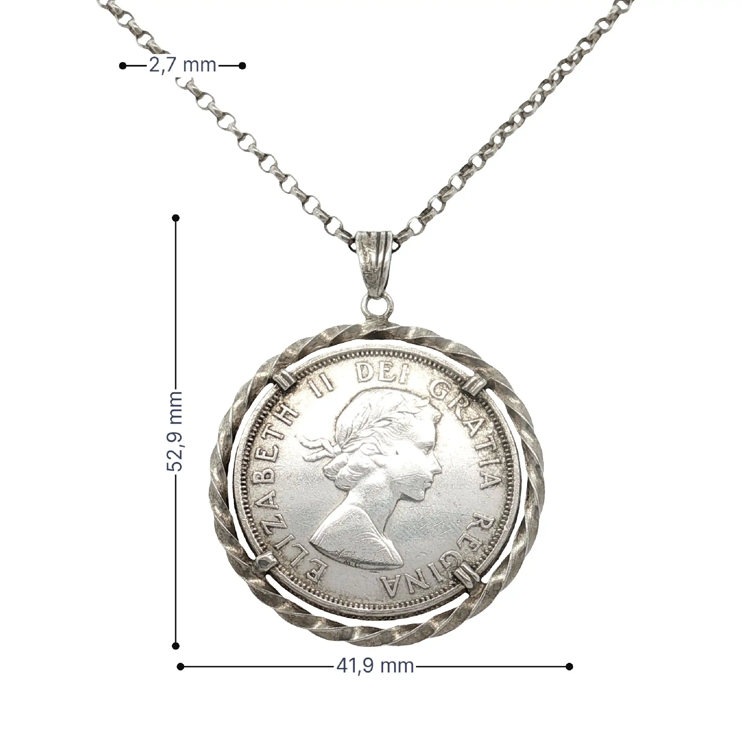 Kette Silber mit Anhänger Münze Kette Silber mit Anhänger Münze