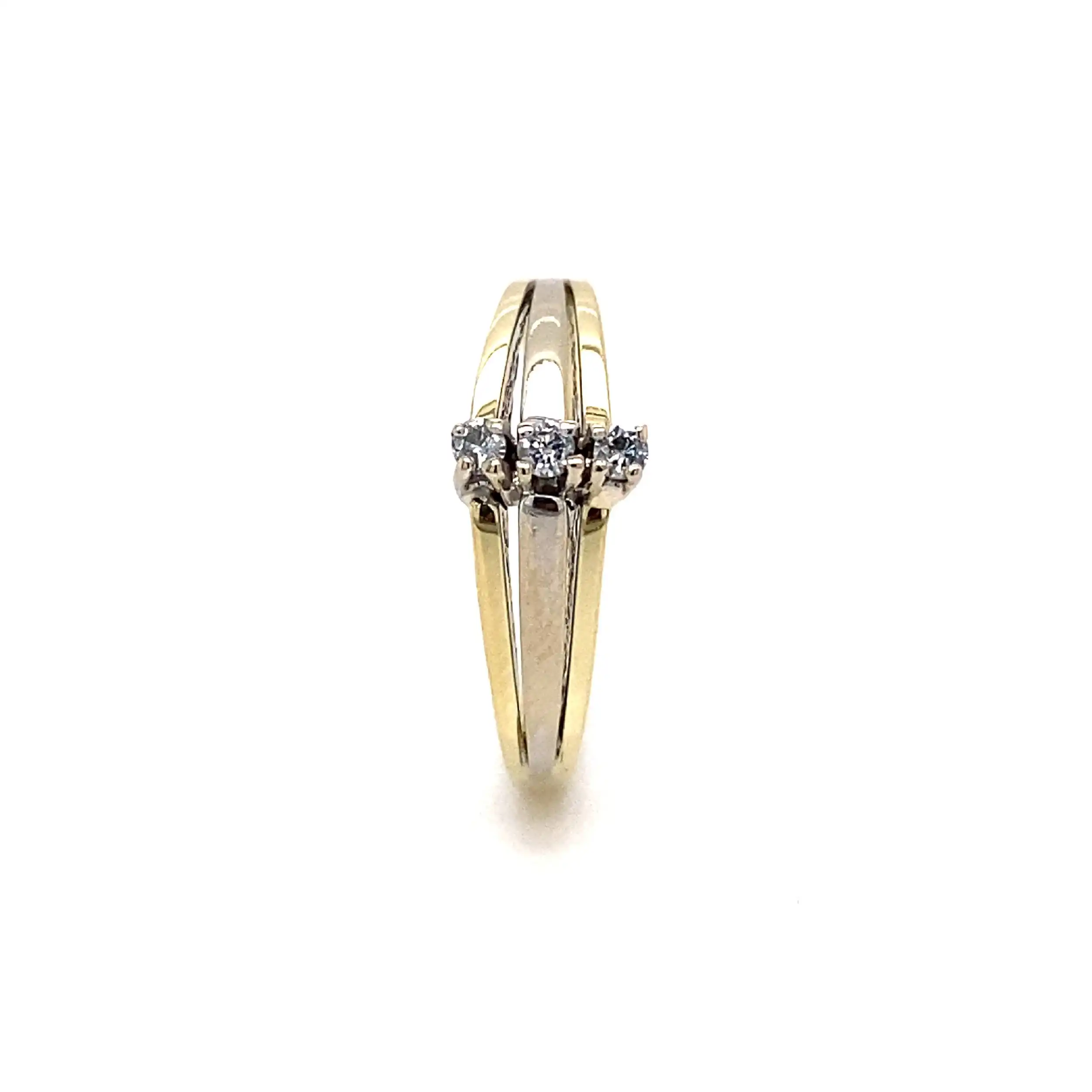 Ring Bicolor mit Brillanten, graviert mit 0,10ct Ring Bicolor mit Brillanten, graviert mit 0,10ct