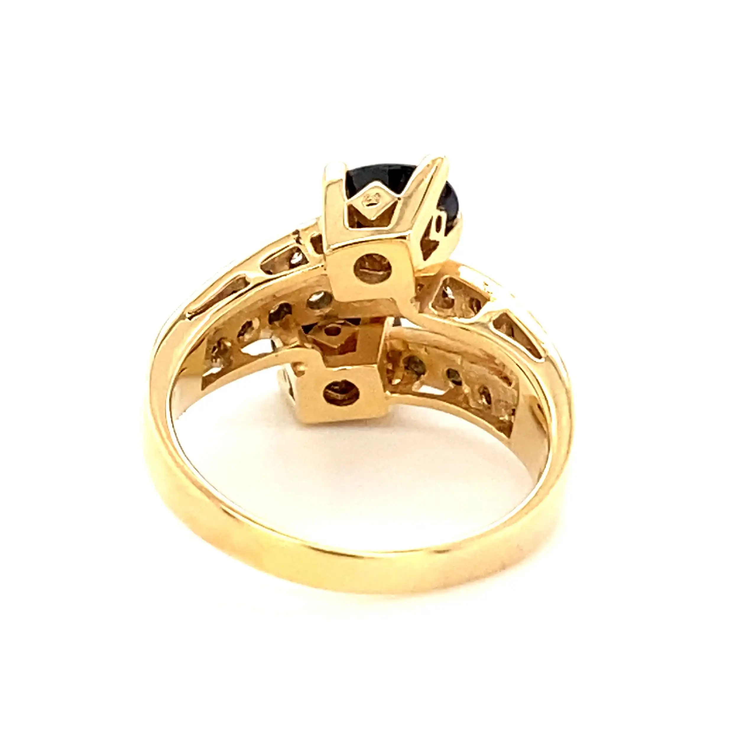 Ring Gelbgold mit blauen Farbsteinen & Brillanten