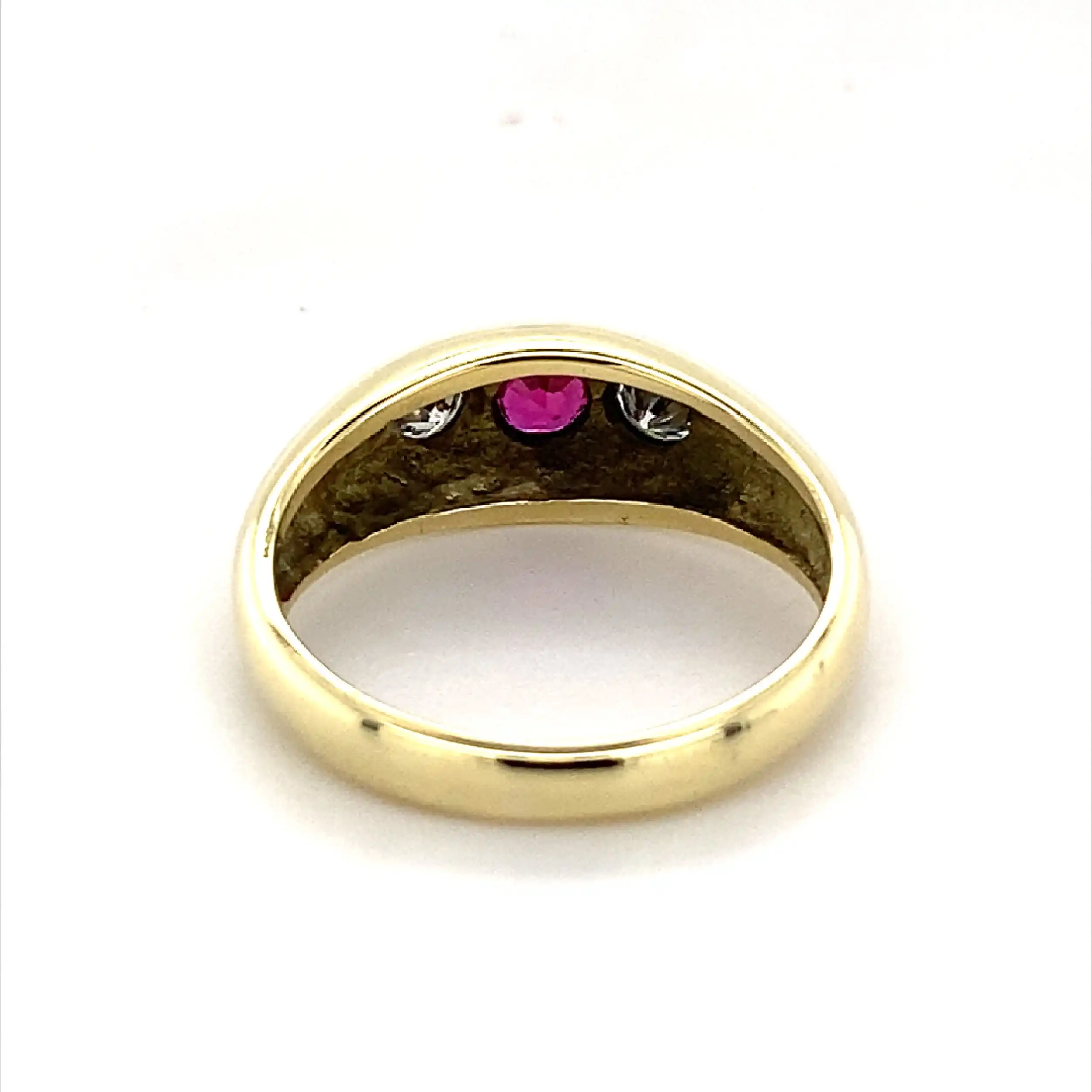 Bandring Gelbgold mit Rubin und Brillanten Bandring Gelbgold mit Rubin und Brillanten