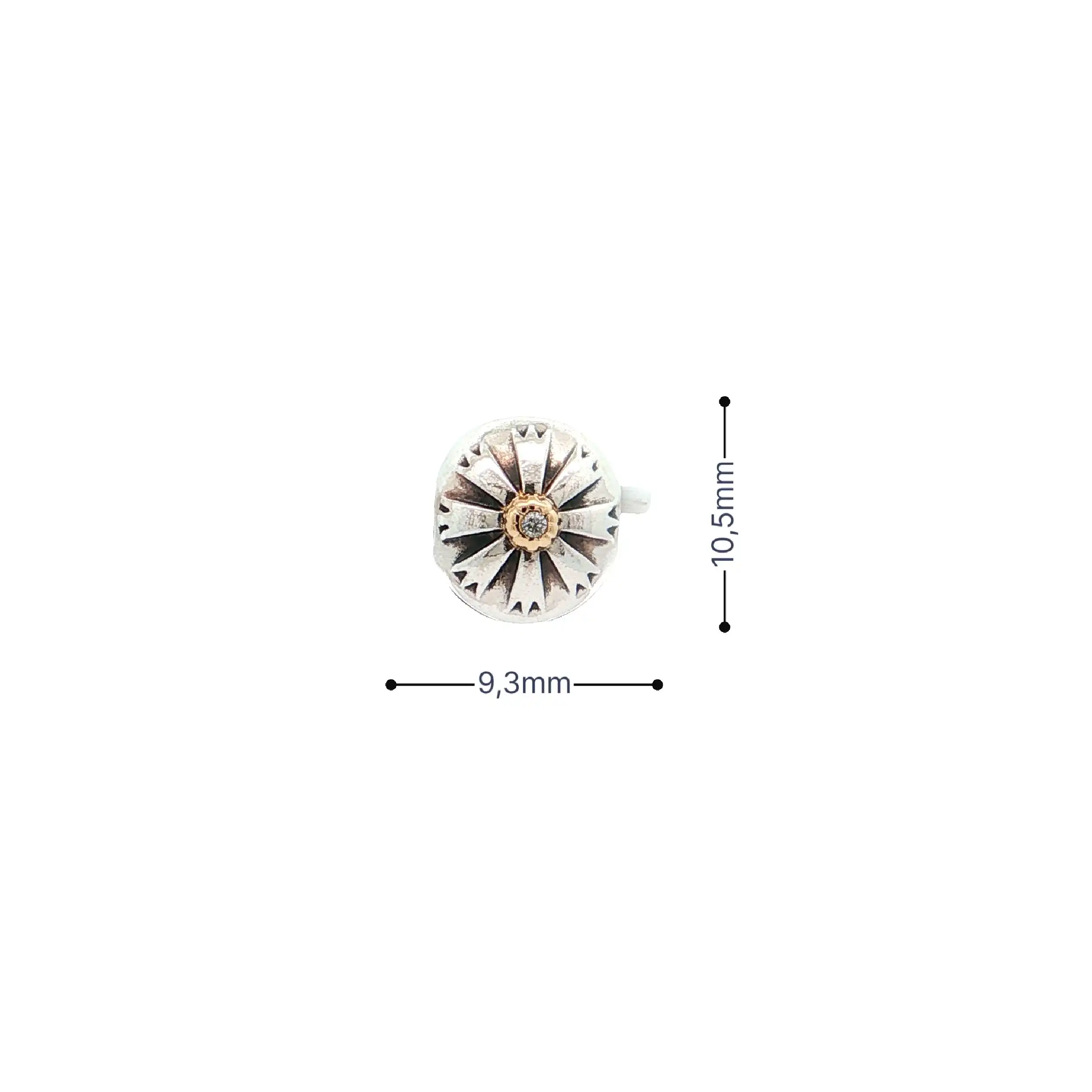 Charm Silber Pandora Clipp mit Gold & Zirkonia Charm Silber Pandora Clipp mit Gold & Zirkonia