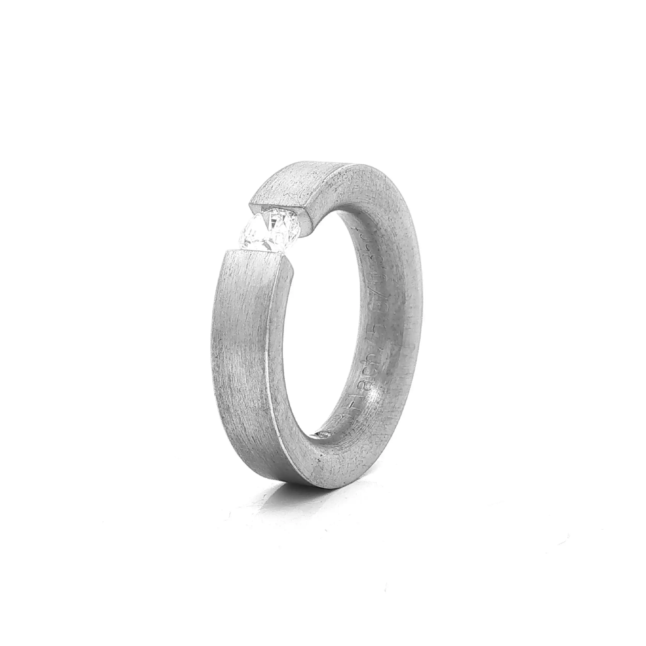 Spannring Silber Niessing "Musterring" Flach mit Zirkonia Spannring Silber Niessing "Musterring" Flach mit Zirkonia