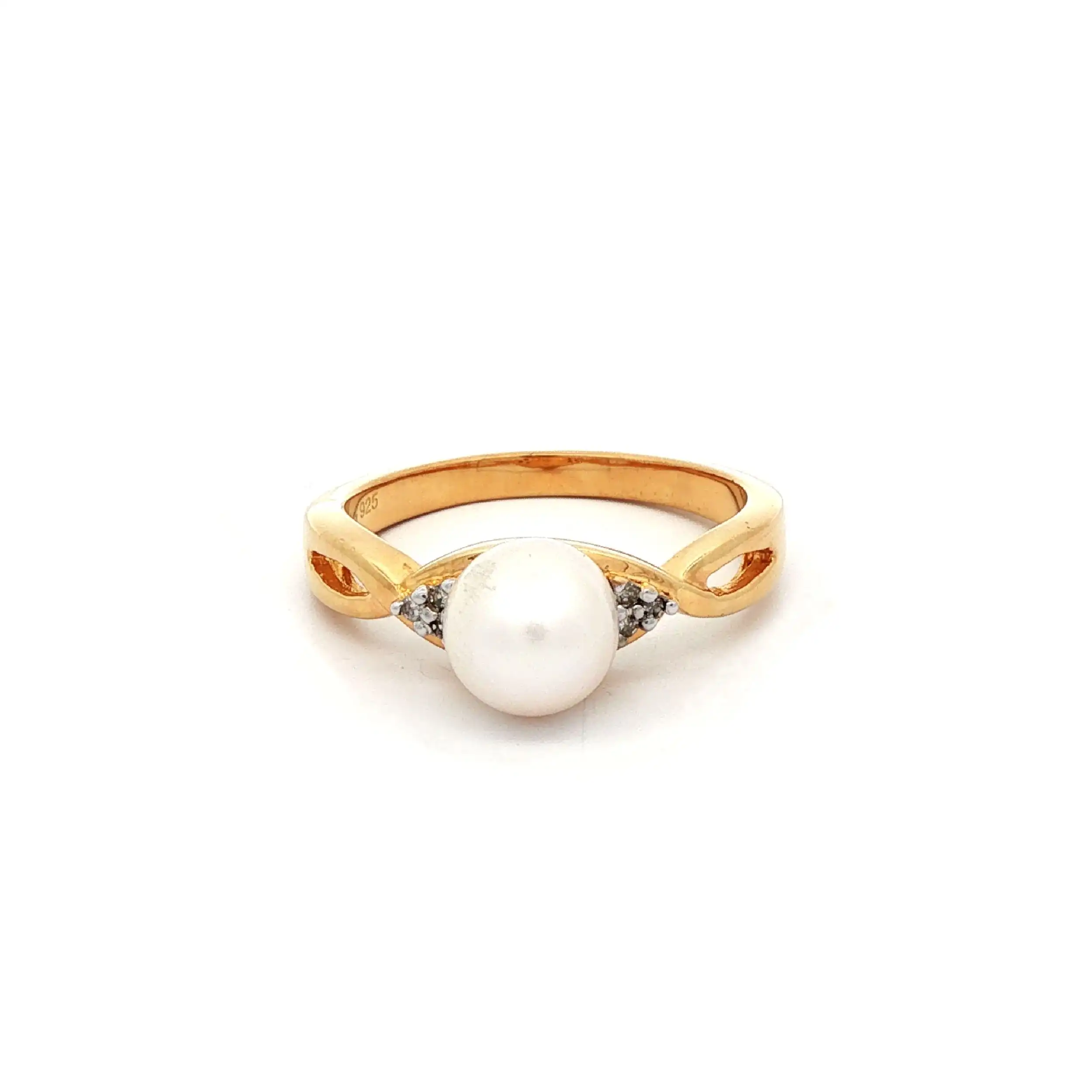 Ring Silber mit Perle und Zirkonia