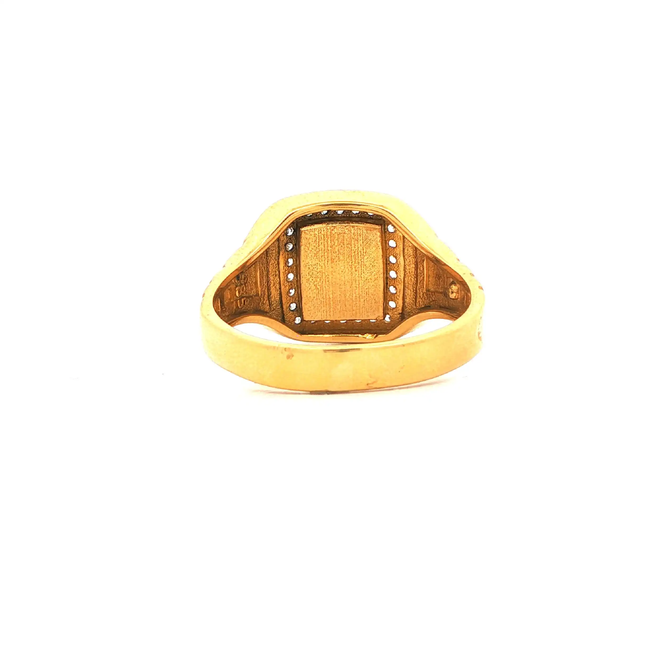 Ring Gelbgold mit Onyx und Zirkonia