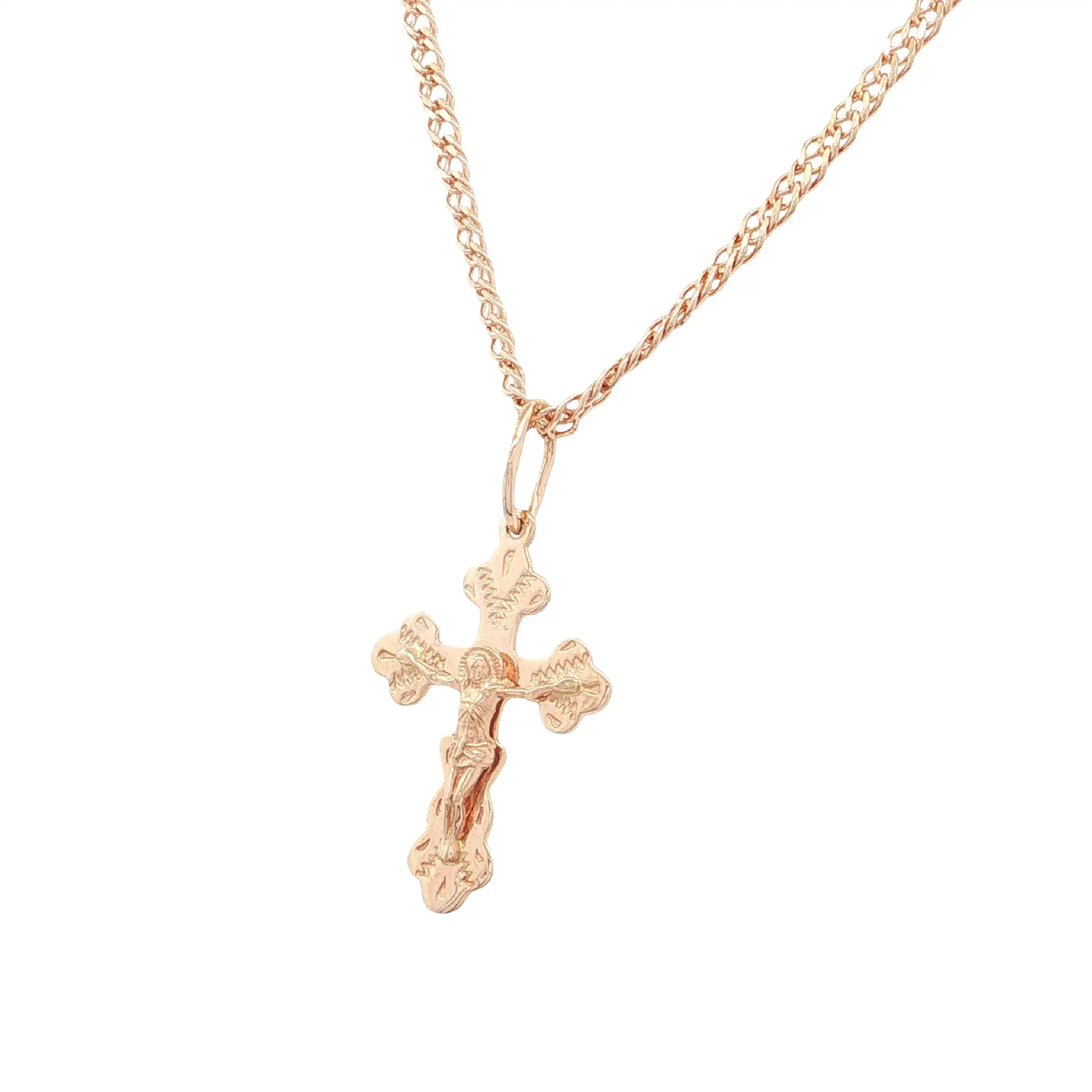 Kette Roségold mit Kreuzanhänger