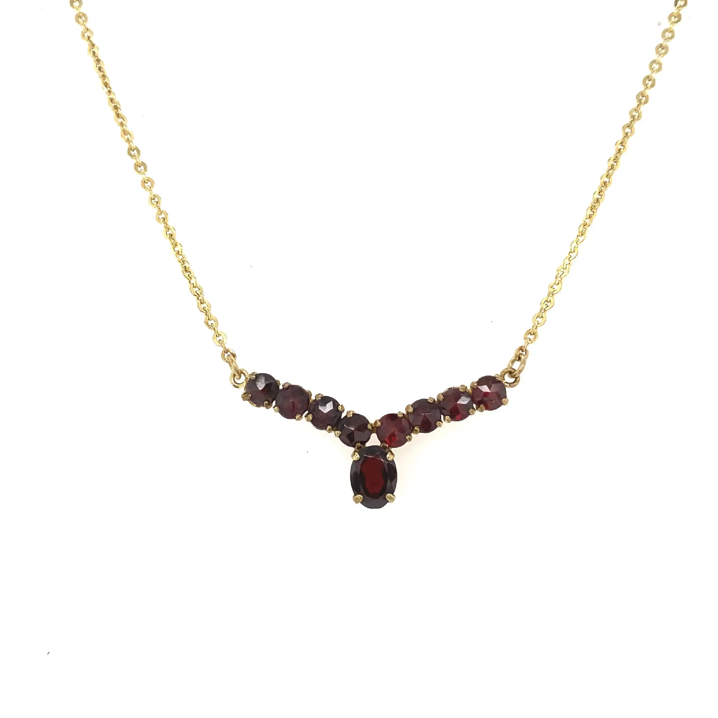 Collier Gelbgold mit Granat