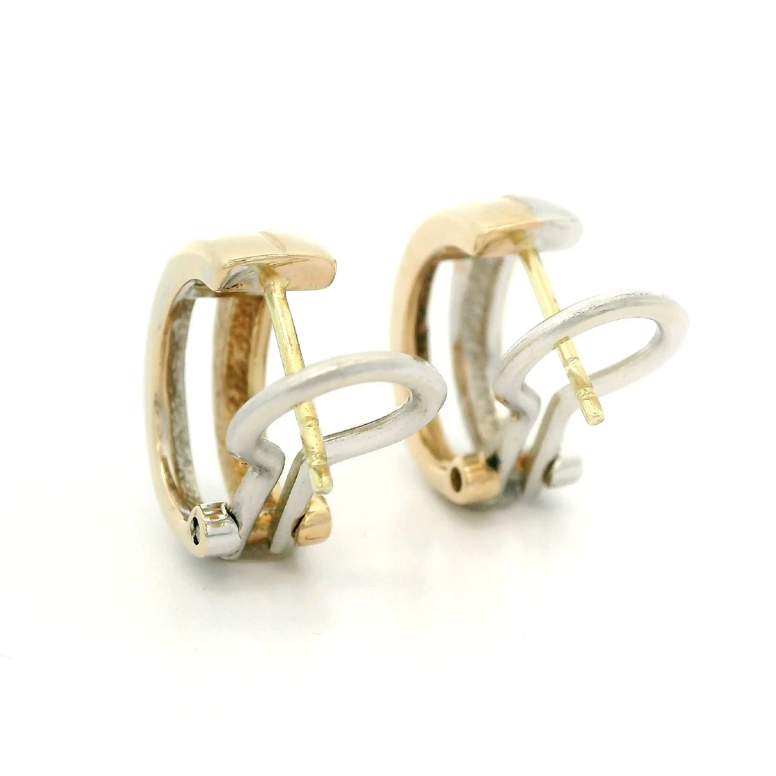 Creolen Bicolor mit Brillant Creolen Bicolor mit Brillant