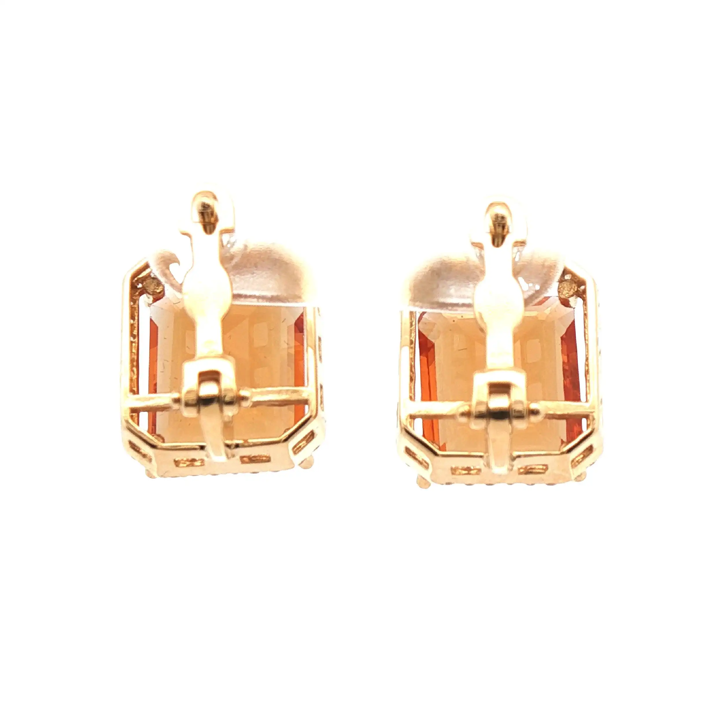 Ohrstecker Gelbgold mit Citrin und Zirkonia