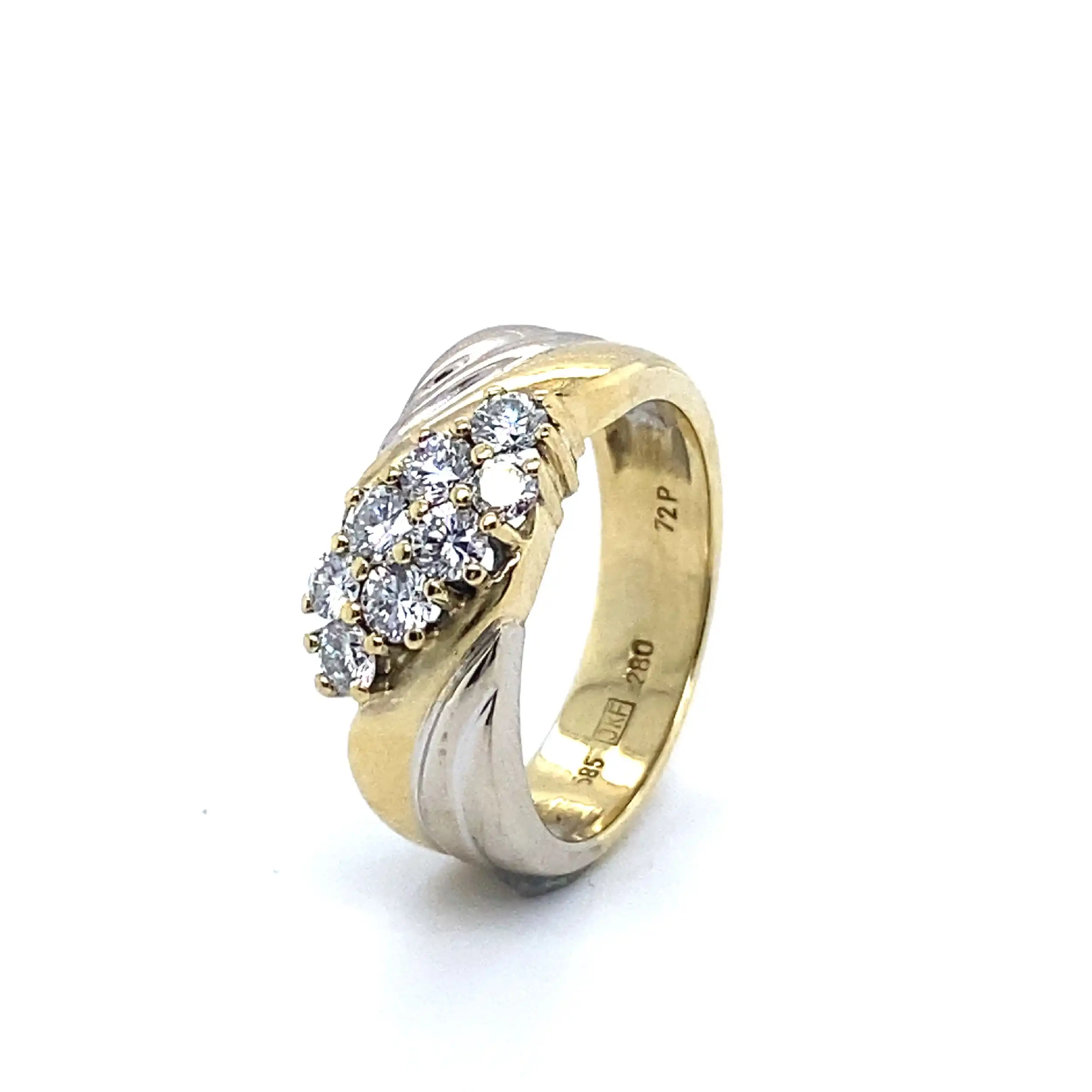 Ring Bicolor Brillanten, graviert mit 0,72ct Ring Bicolor Brillanten, graviert mit 0,72ct