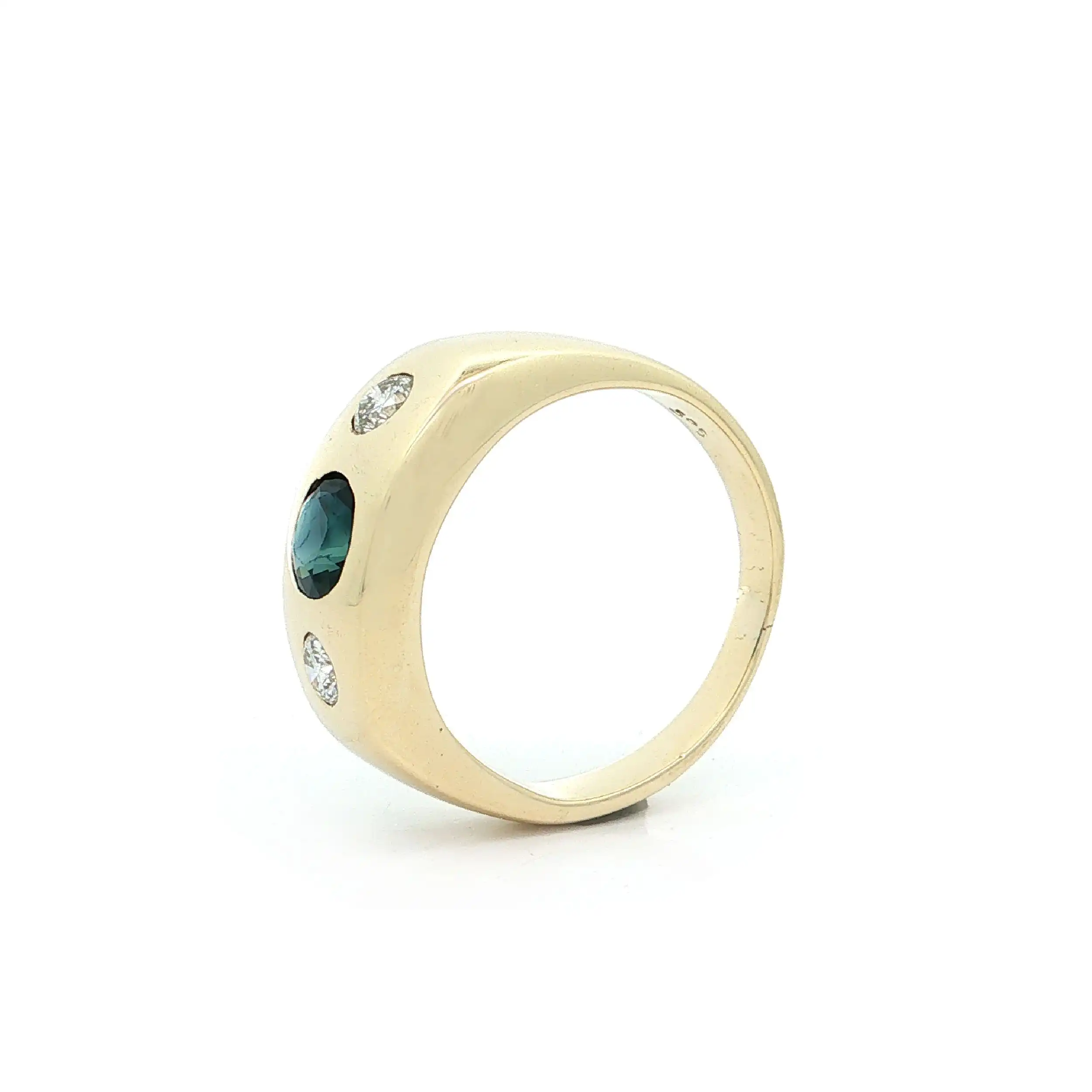 Bandring Gelbgold mit Brillanten und Saphir