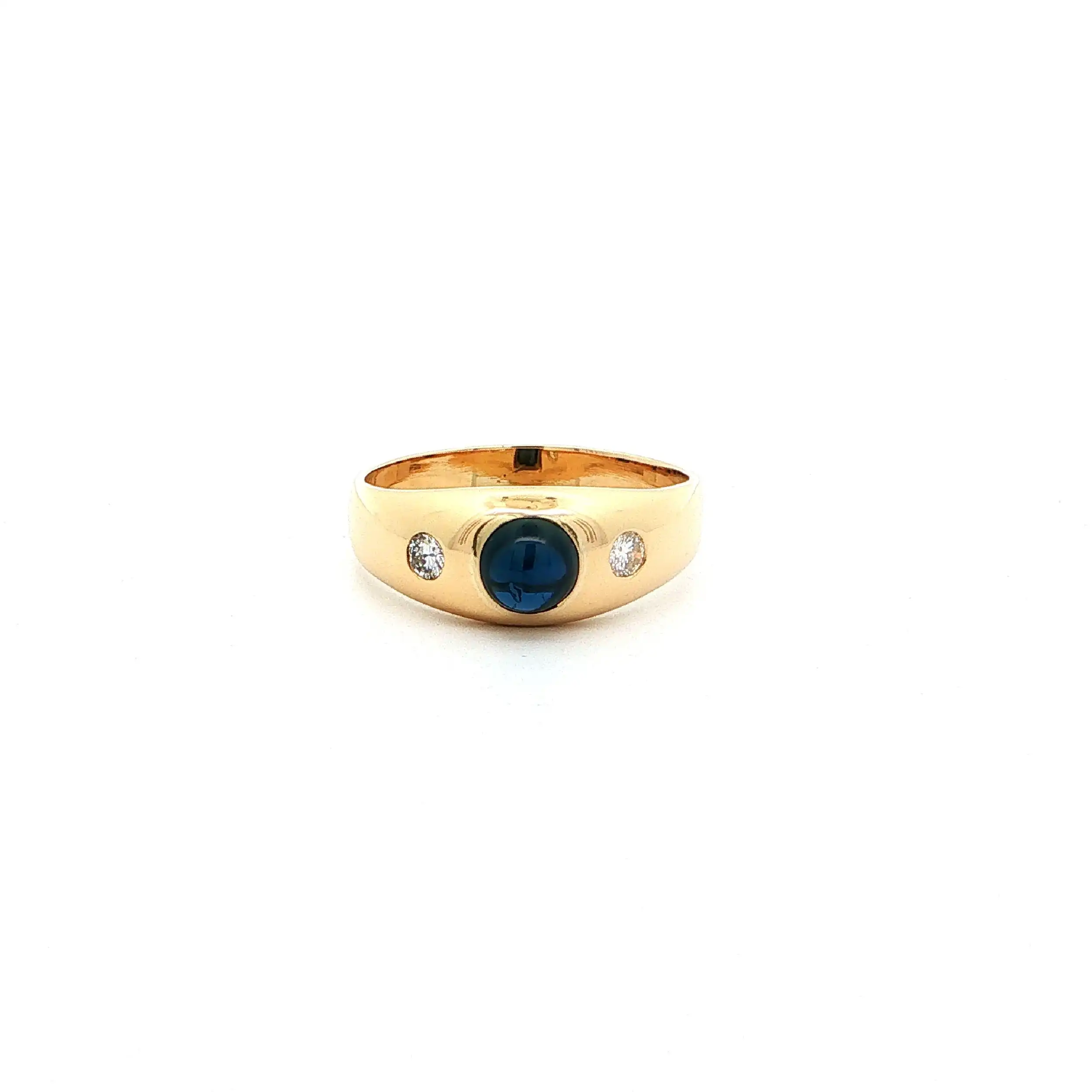 Ring Gelbgold mit Saphir Cabochon & Brillanten
