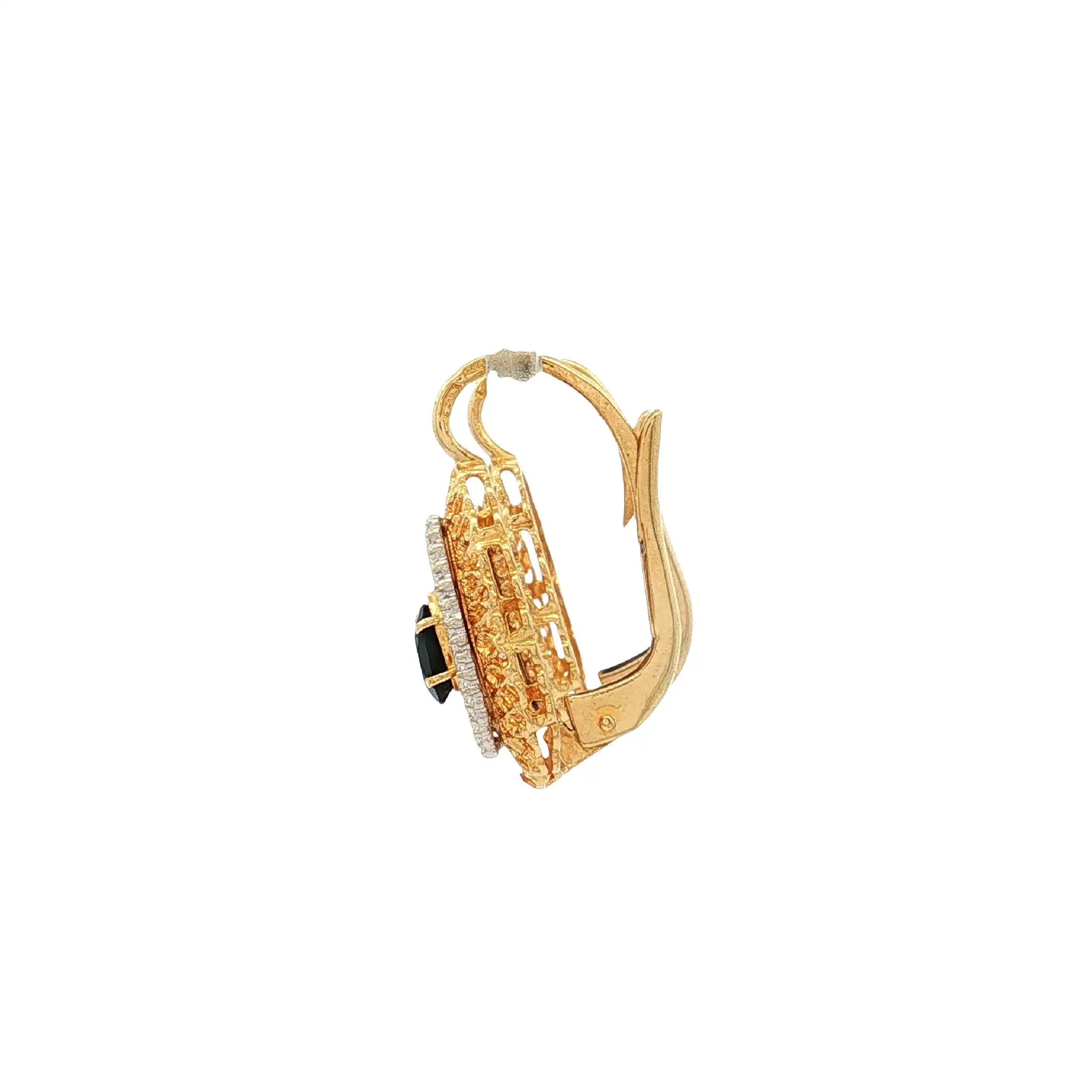 Ohrringe Gelbgold mit schwarzen Stein Ohrringe Gelbgold mit schwarzen Stein