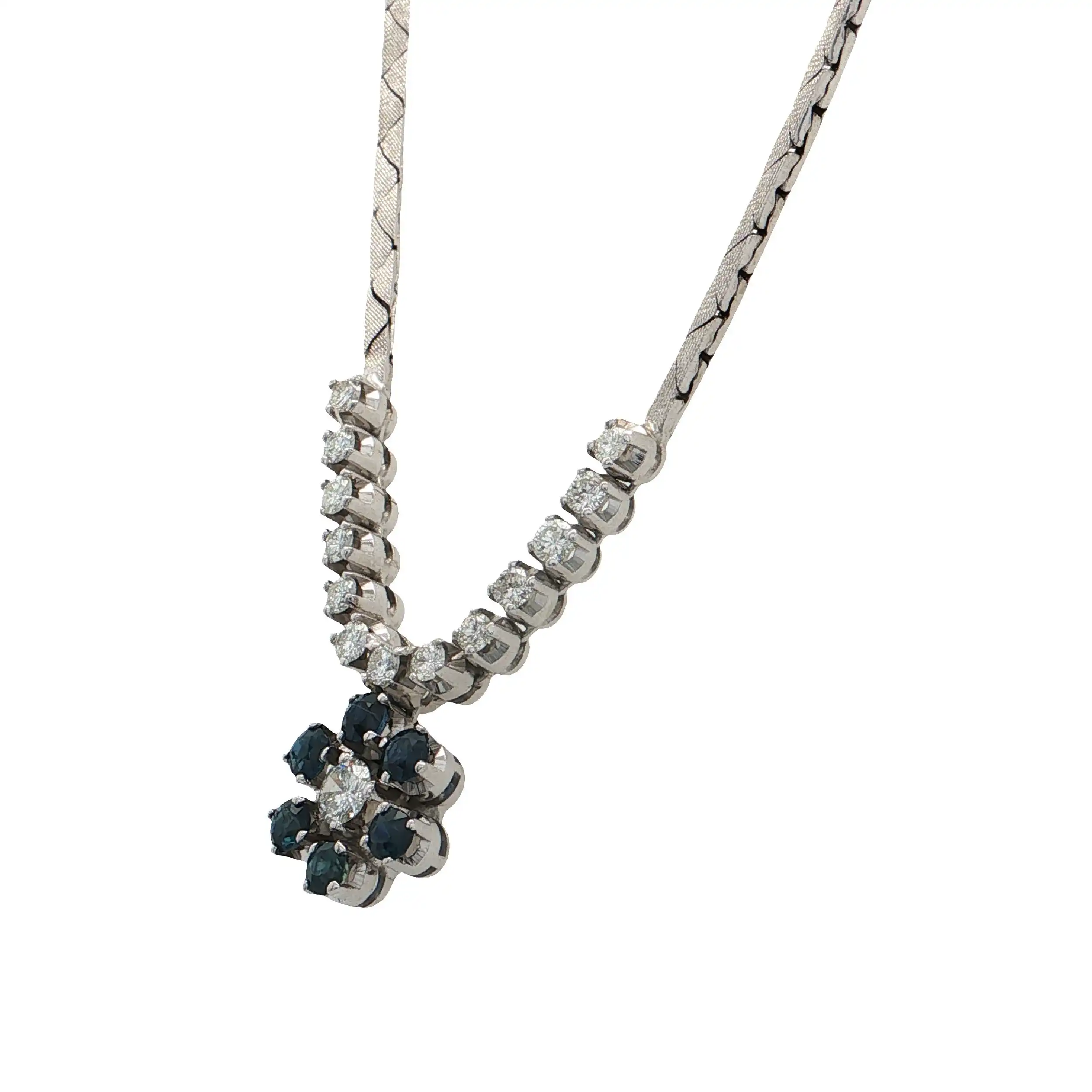 Collier Weißgold mit Saphiren und Brillanten Collier Weißgold mit Saphiren und Brillanten