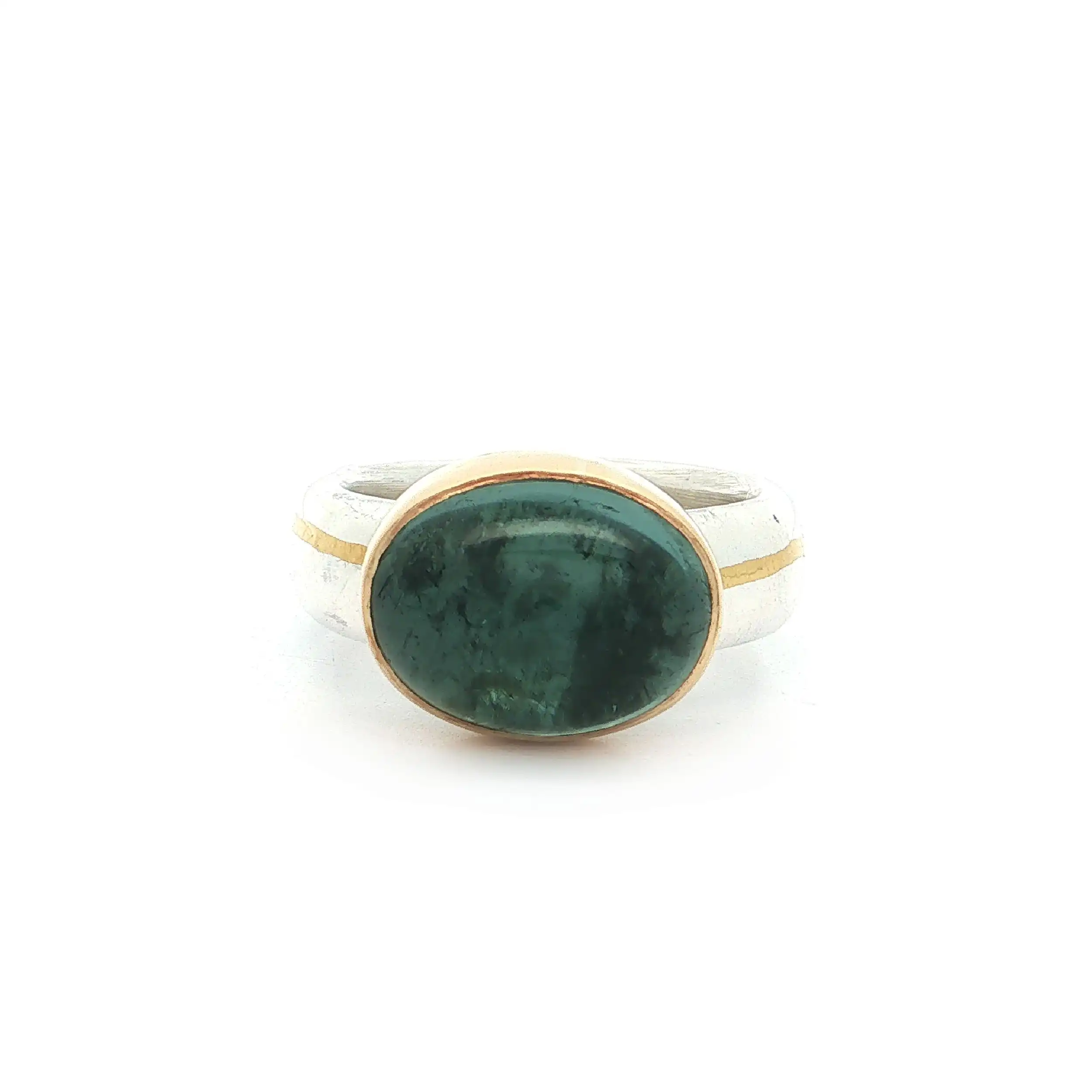 Ring Silber Gold mit Beryllcabochon