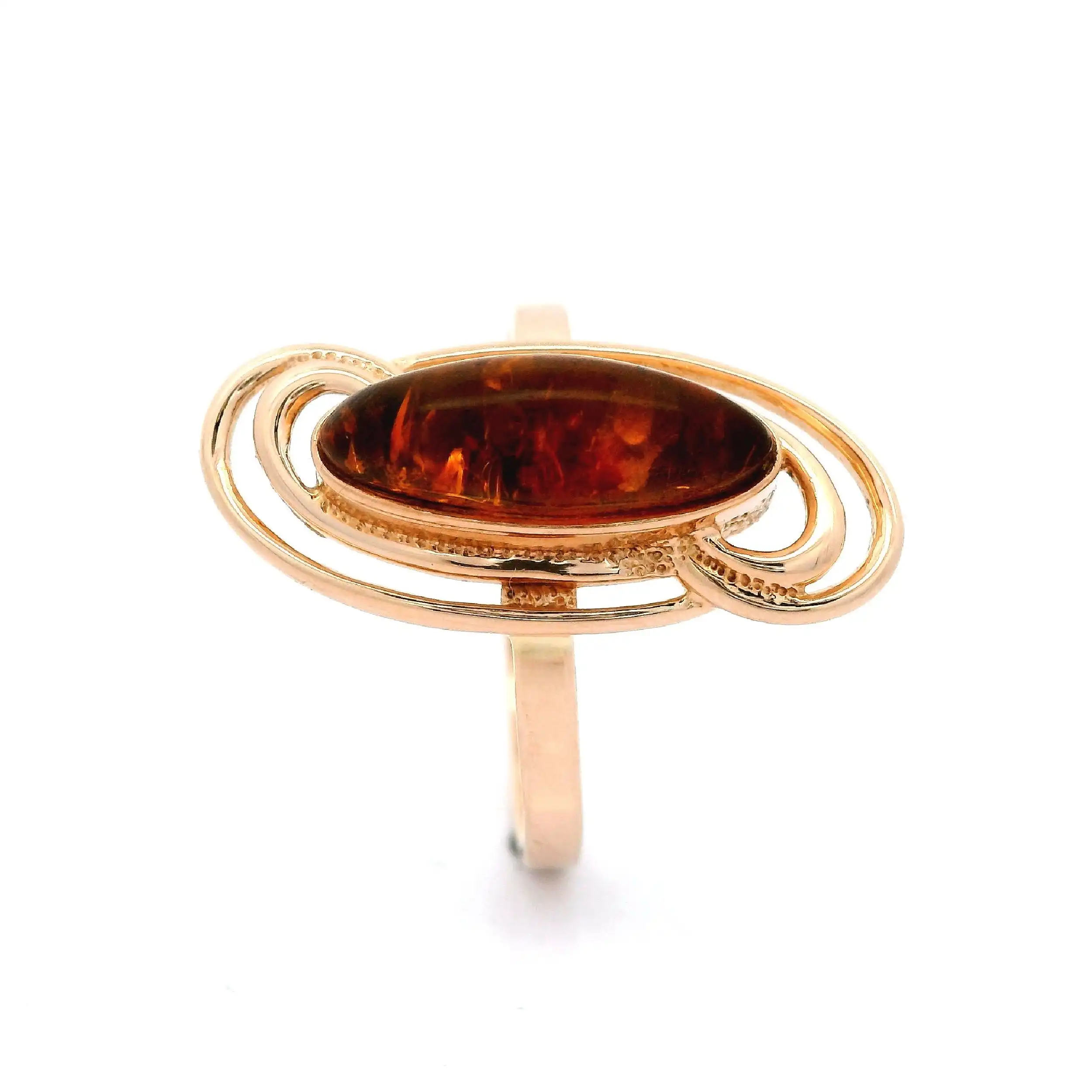 Ring Rotgold mit Bernstein Cabochon